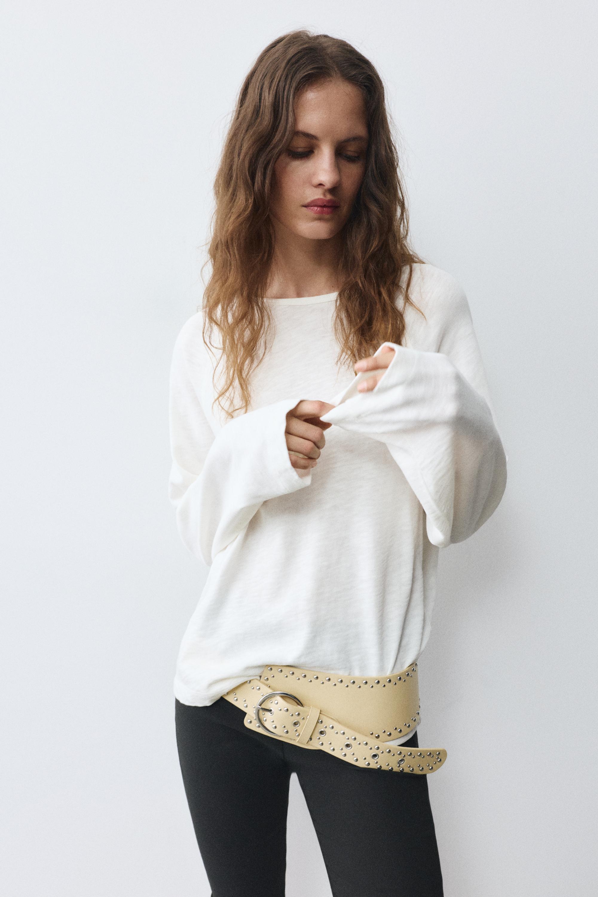 Long sleeve raglan T-shirt — Off white