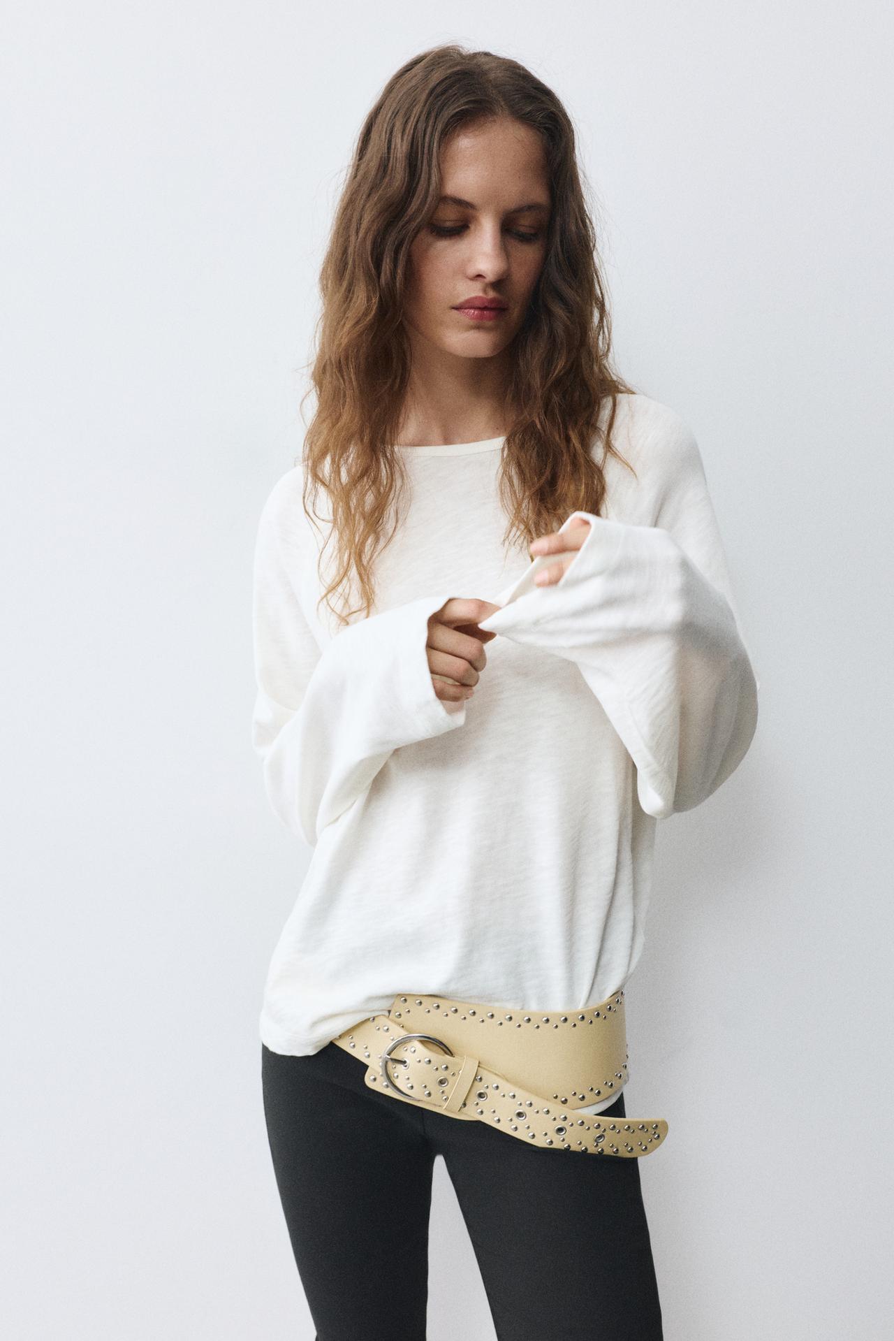 Long sleeve raglan T-shirt — Off white