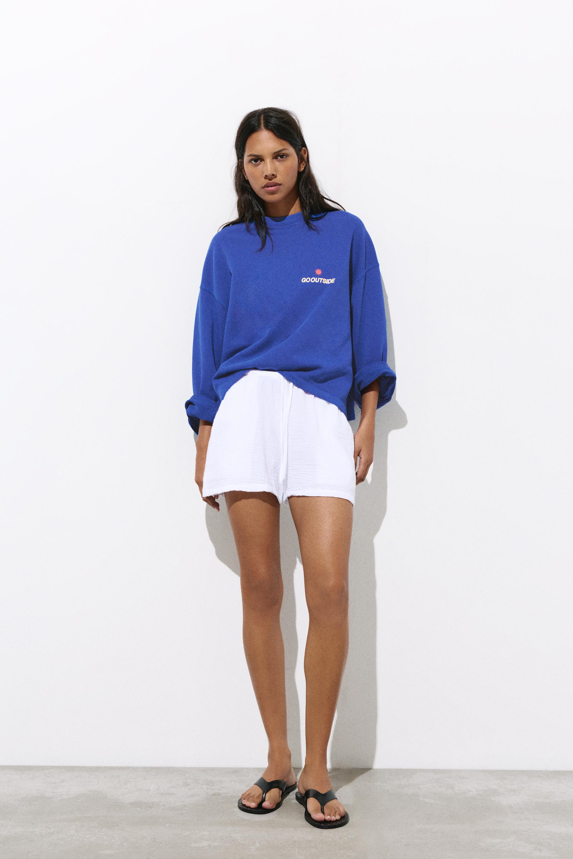 Blue sun graphic sweatshirt — Deep blue