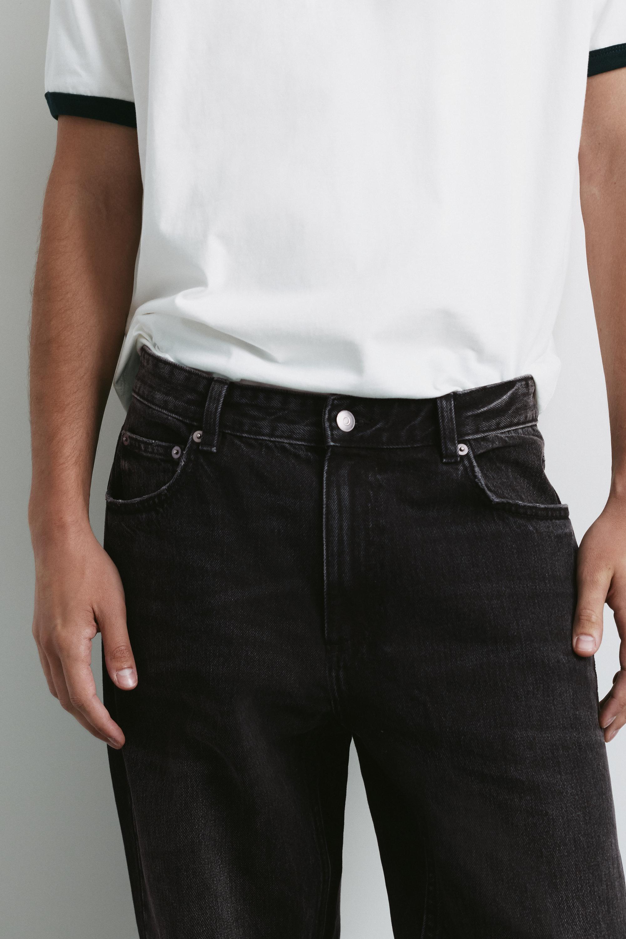Straight-leg jeans — Faded black