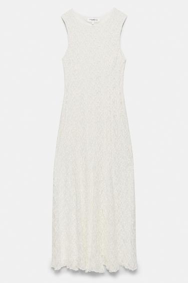 Fitted lace midi dress — Ecru 5