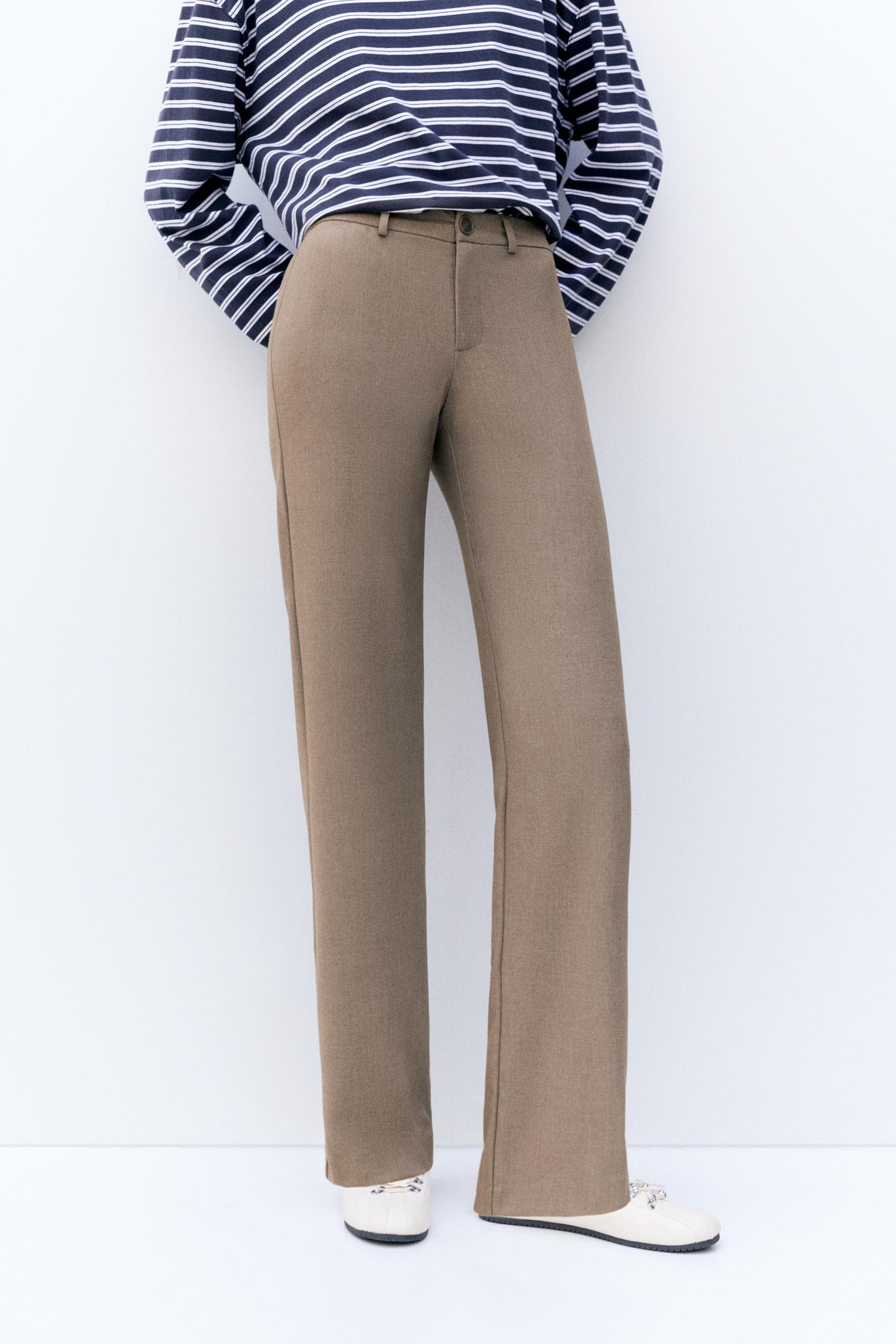 Straight-leg smart trousers — Mole brown