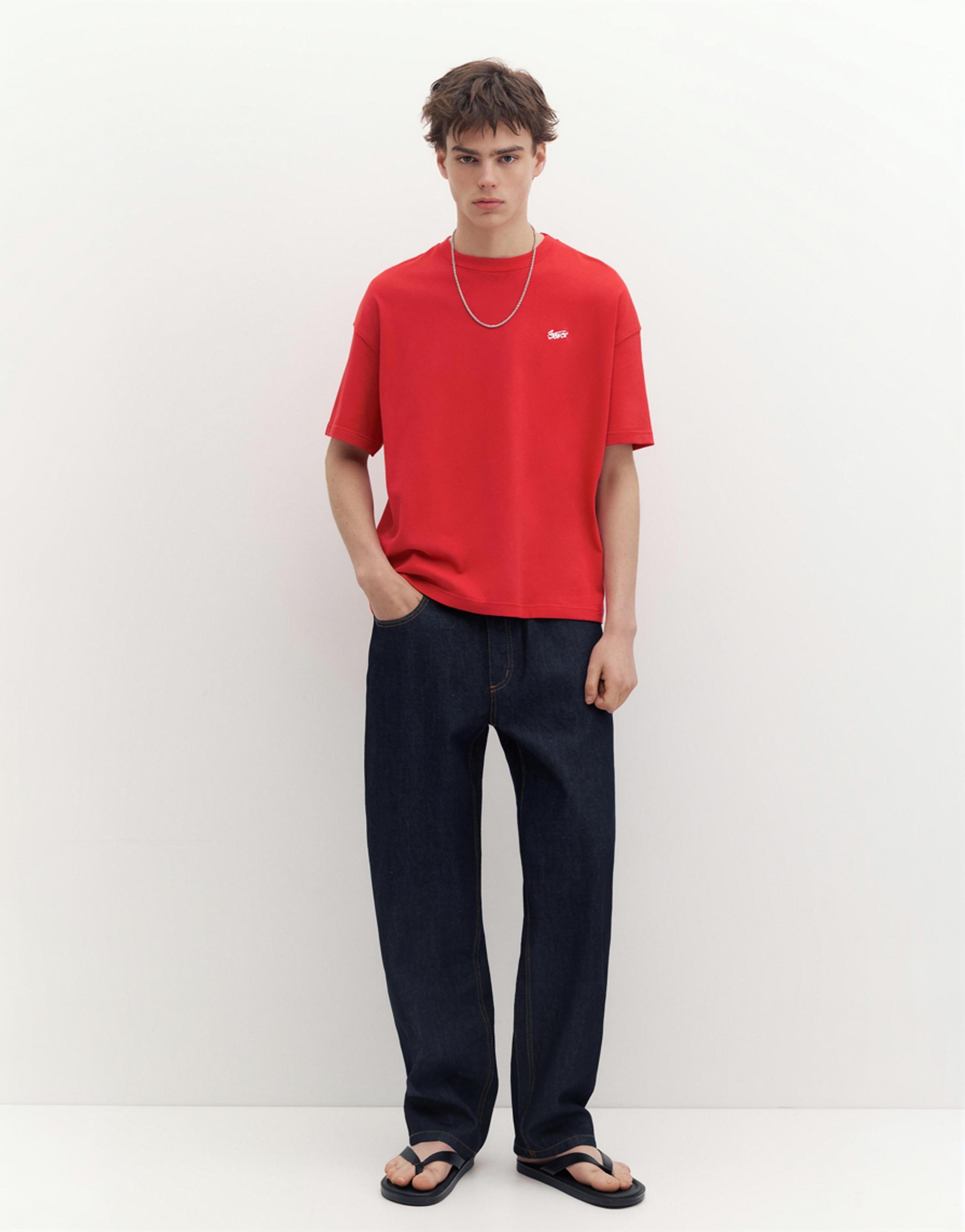 Boxy STWD logo T-shirt — Red
