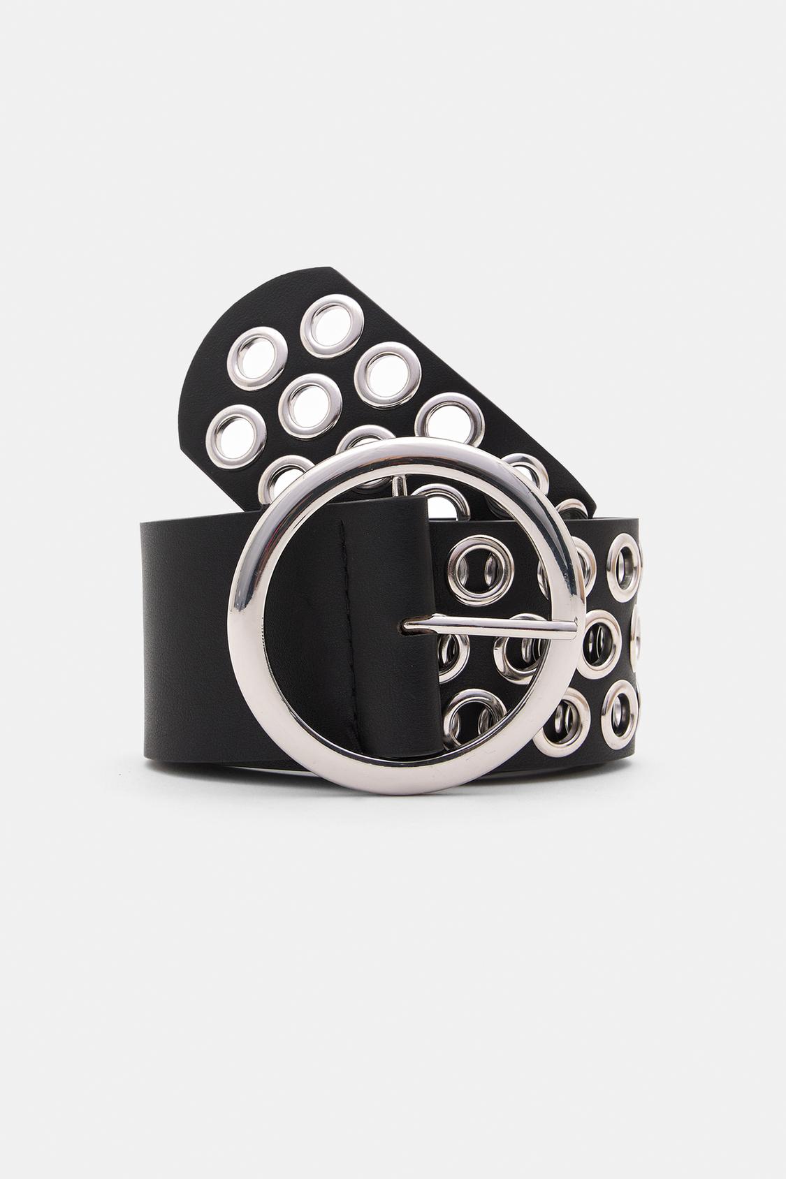 Faux leather belt with eyelets PULL&BEAR - Main Image