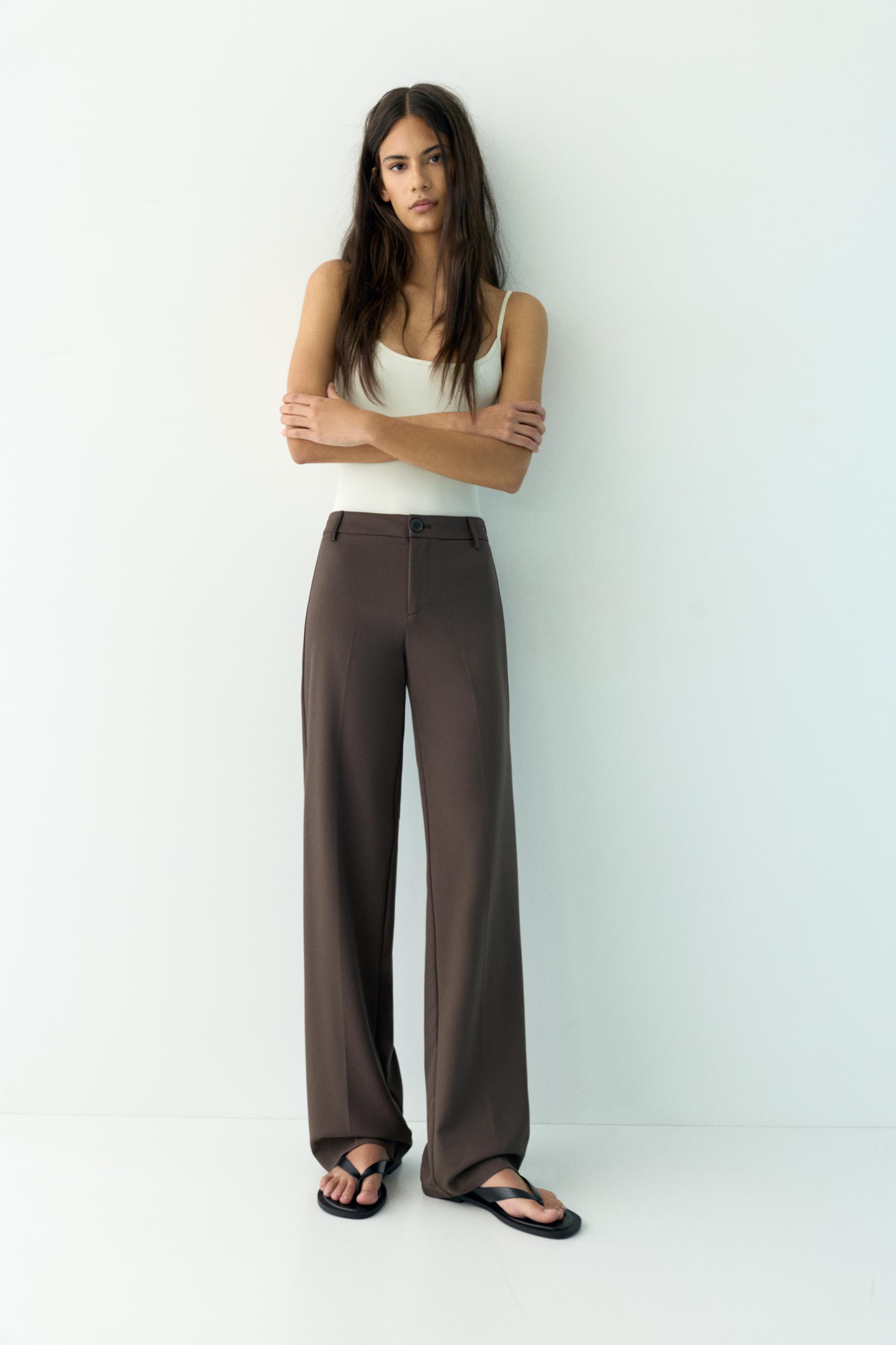 Straight-leg smart trousers — Brown
