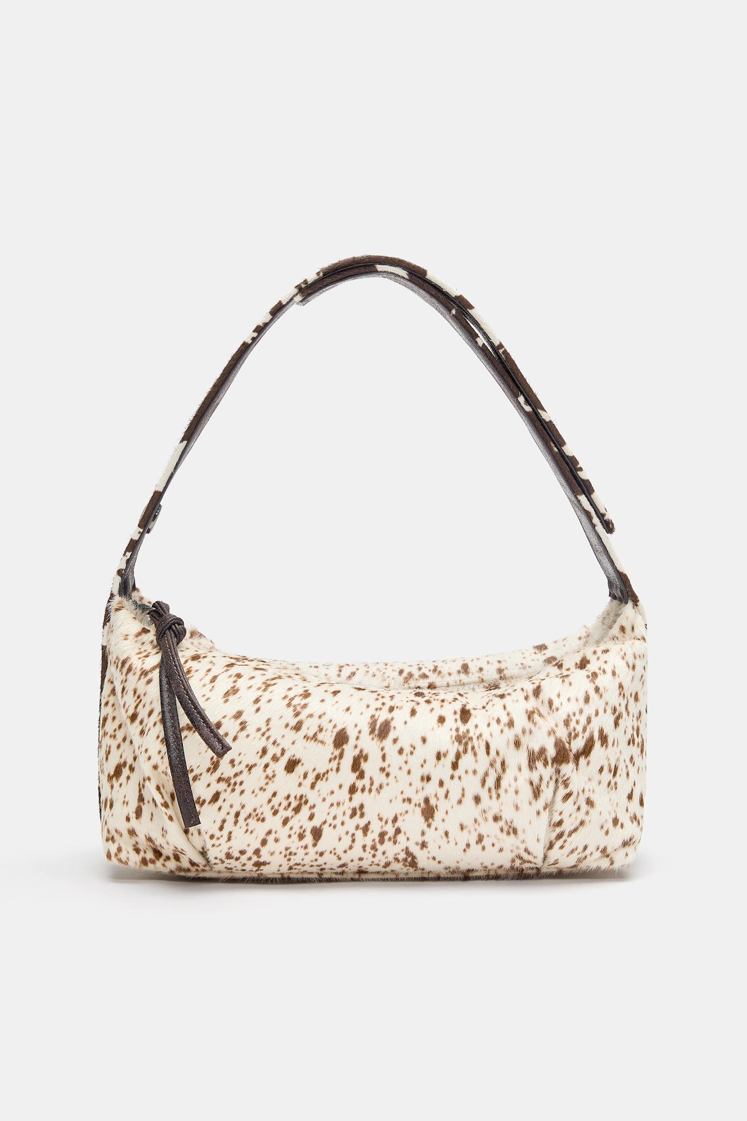 Schultertasche Mit Animalprint Aus Leder