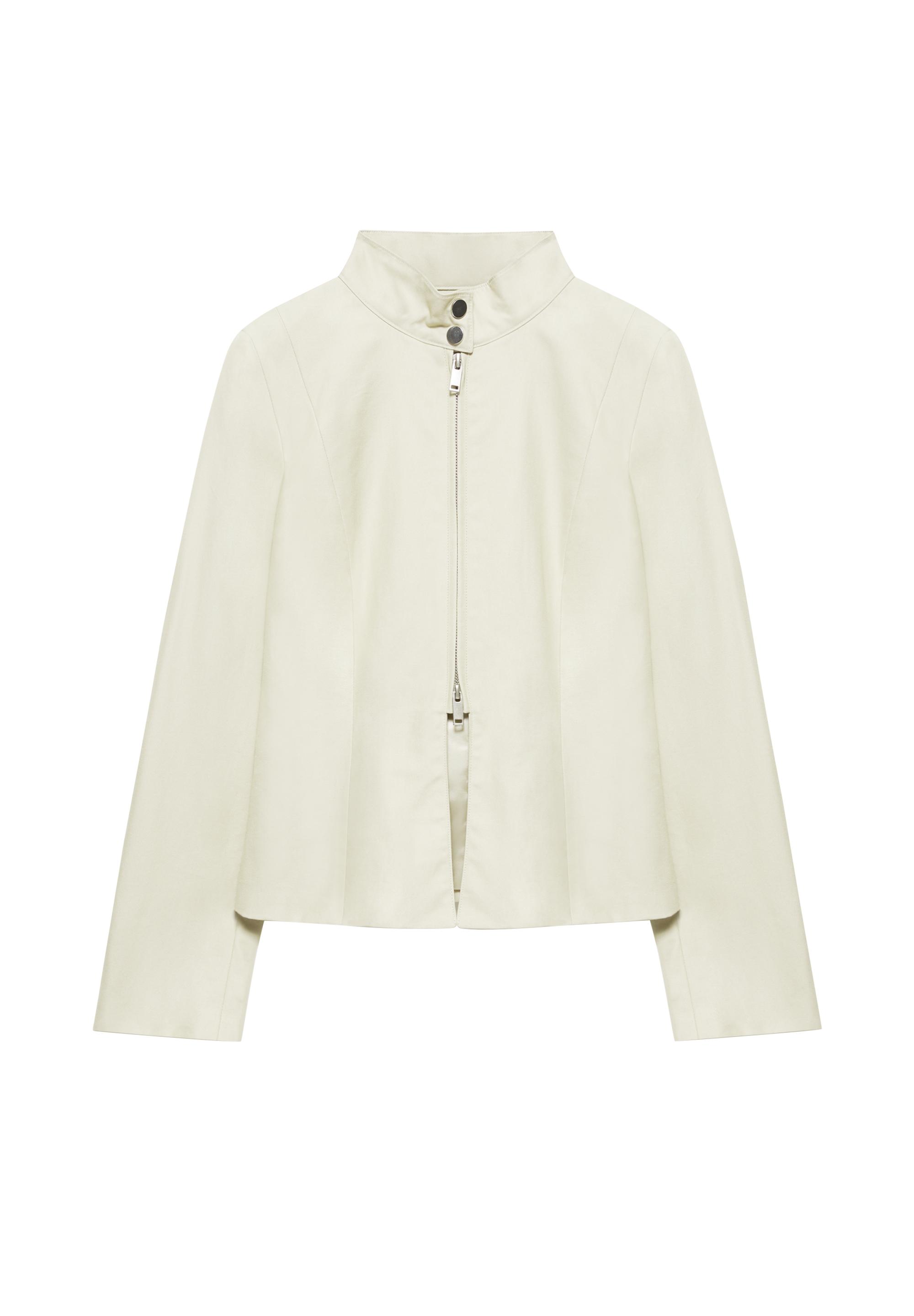 Fitted high neck jacket — Sand