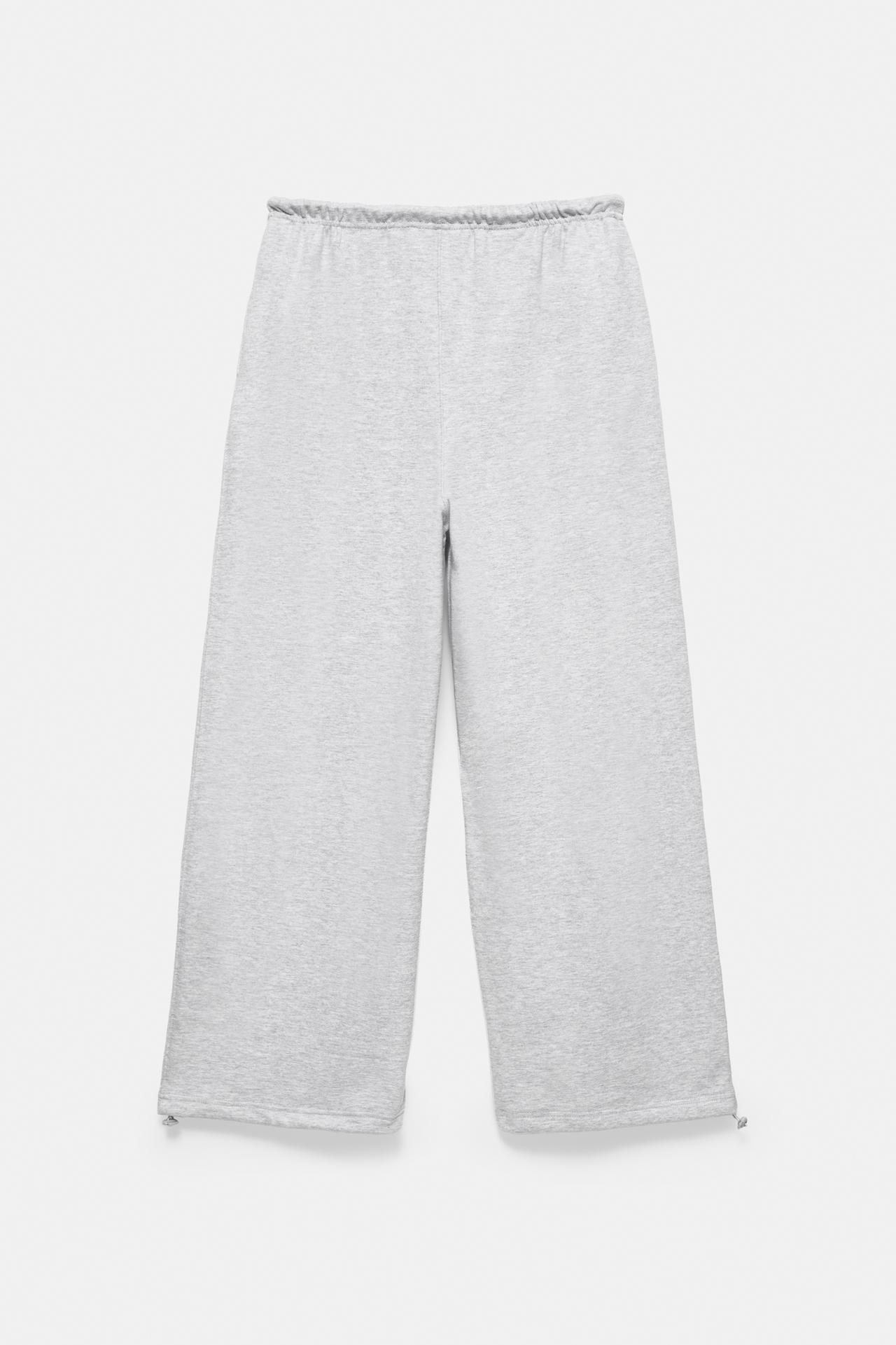Joggers with elastic hems — Grey marl
