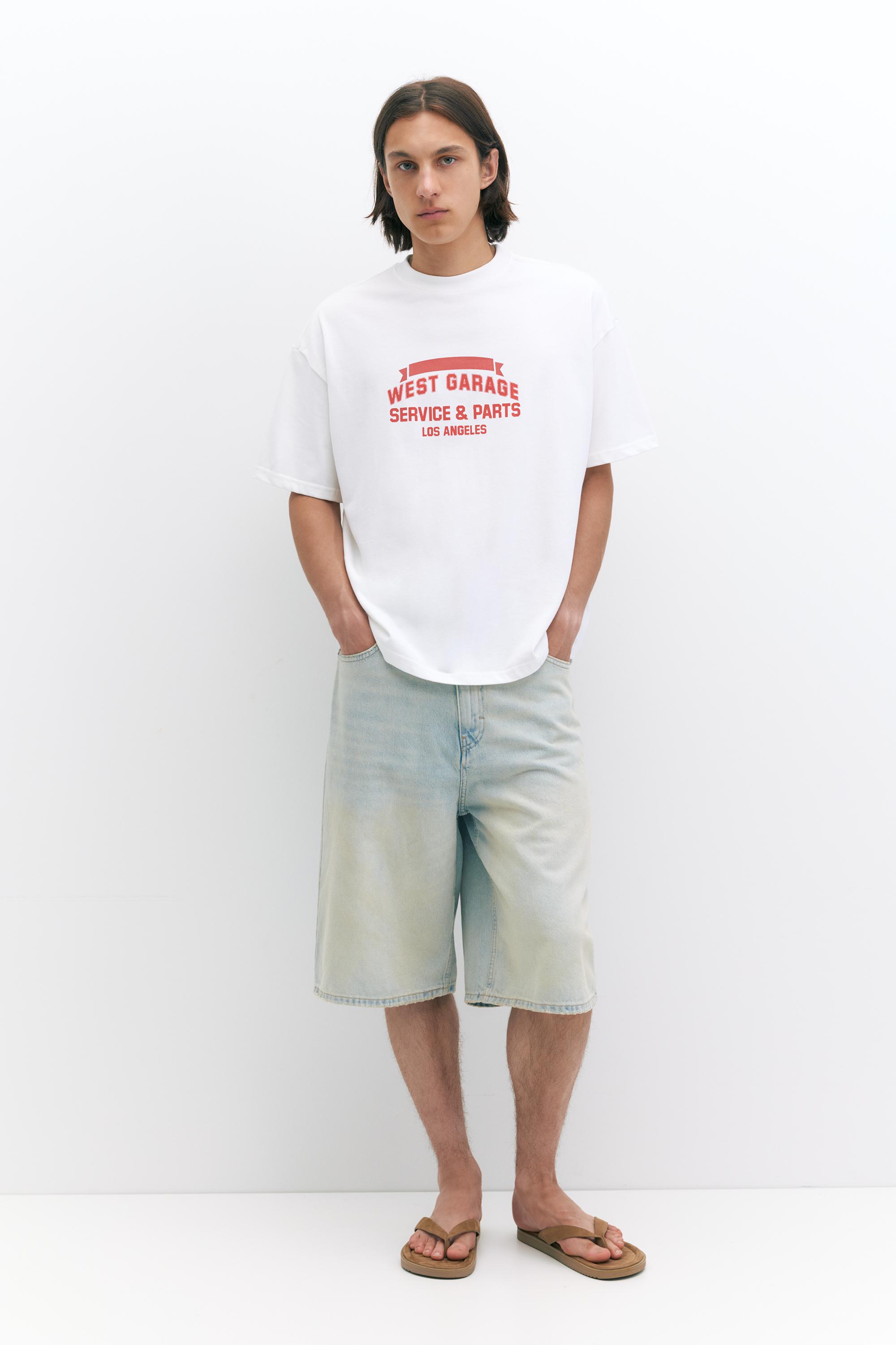 West Garage boxy T-shirt — White (alternate view)