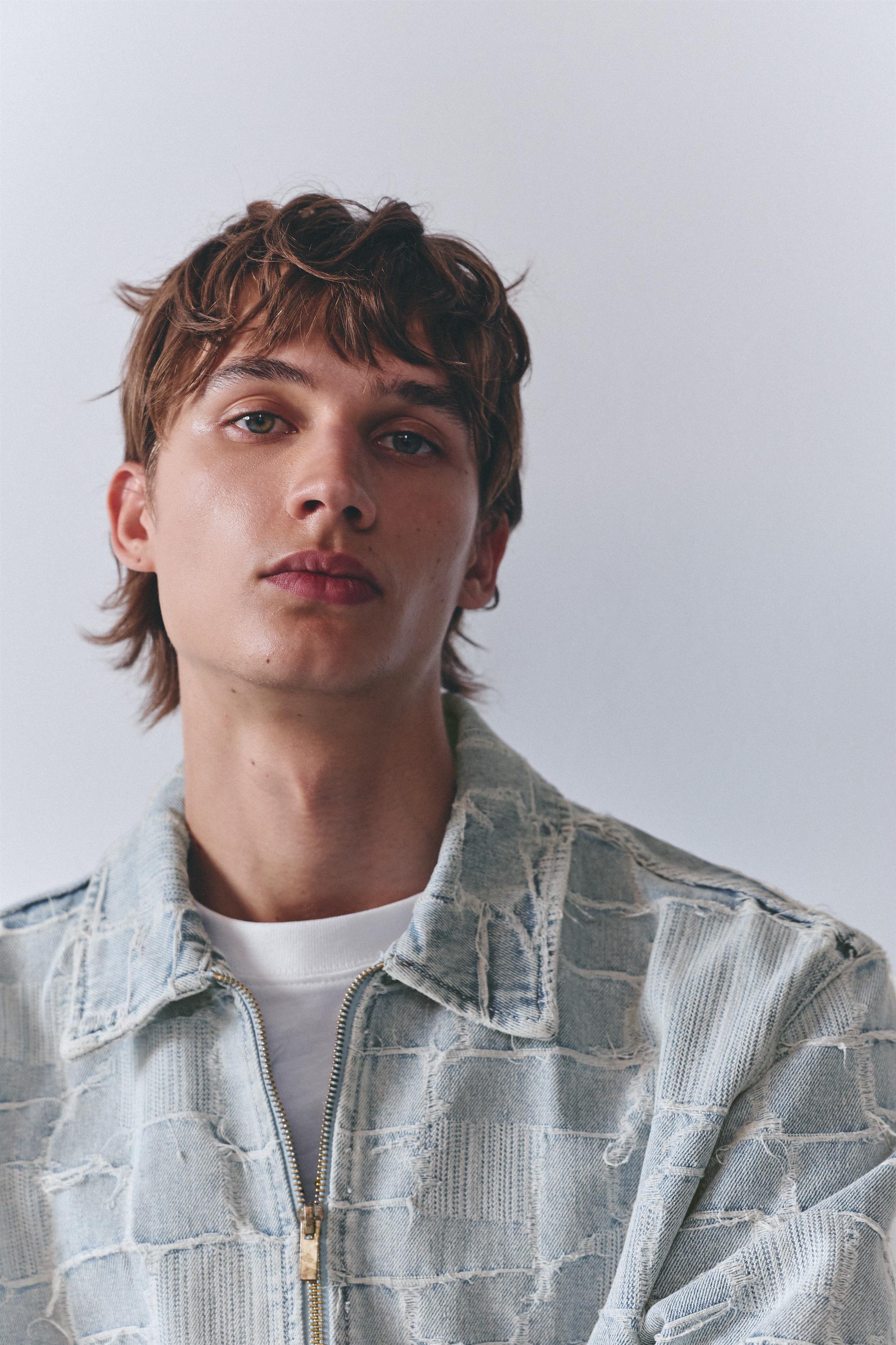 Jacquard denim shirt — Pale indigo