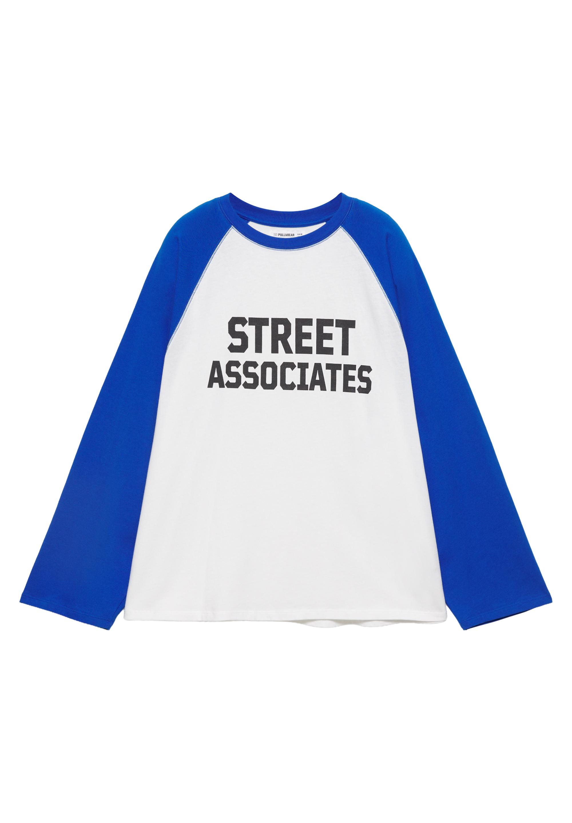 Grafik baskılı reglan kollu t-shirt - Görsel 4