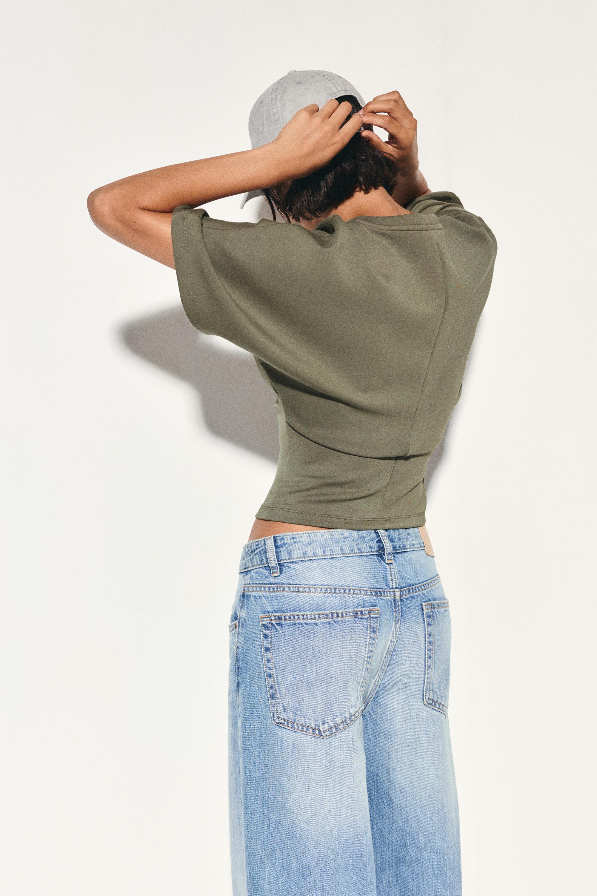 Modal batwing sleeve T-shirt — Khaki