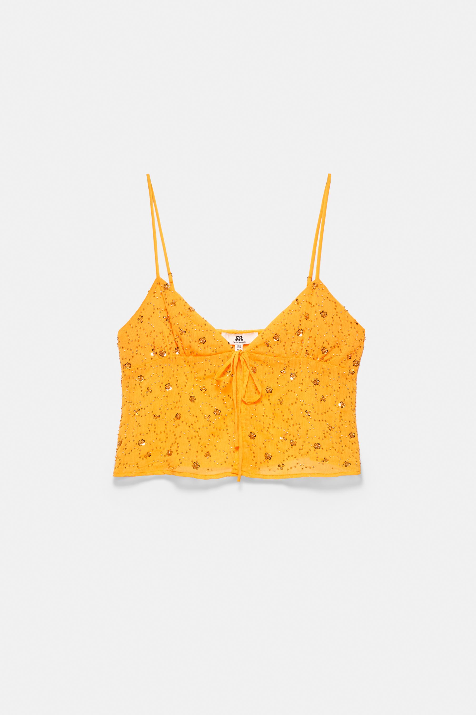 Orange sequin camisole