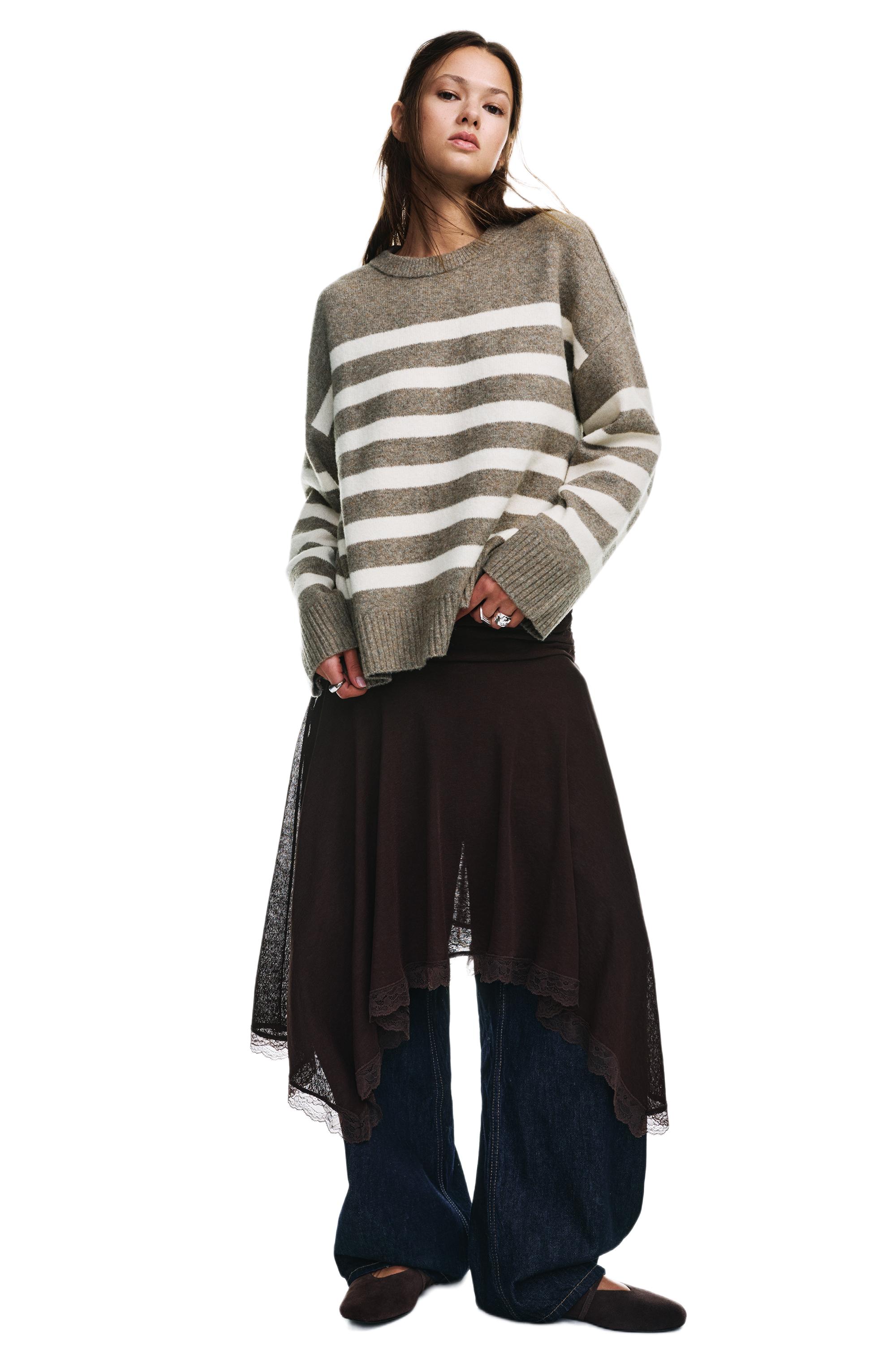 Striped jumper — Brown