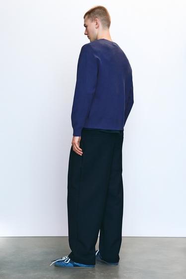 Soft-touch round neck jumper — Indigo 2