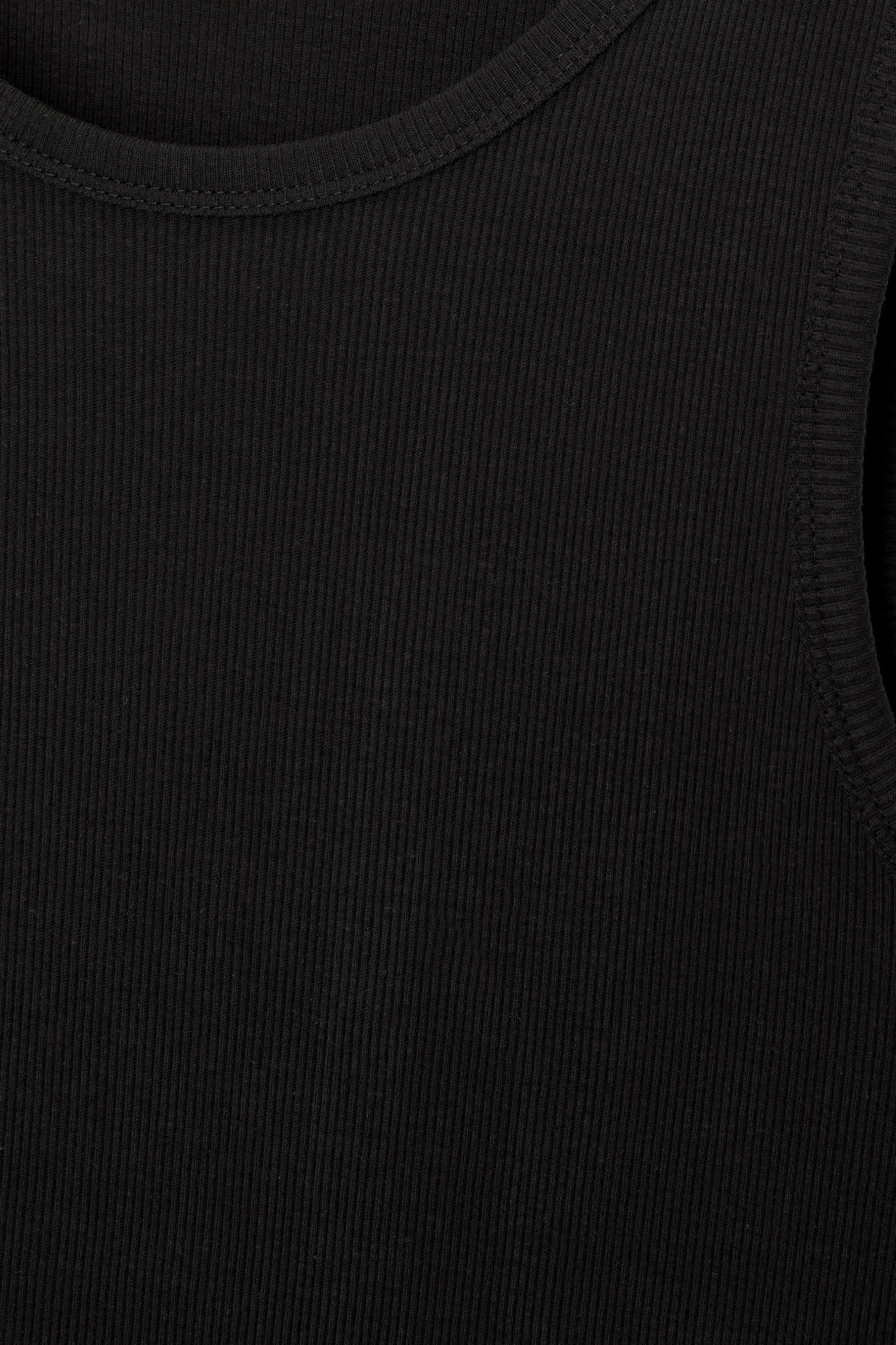 Ribbed tank top — Black
