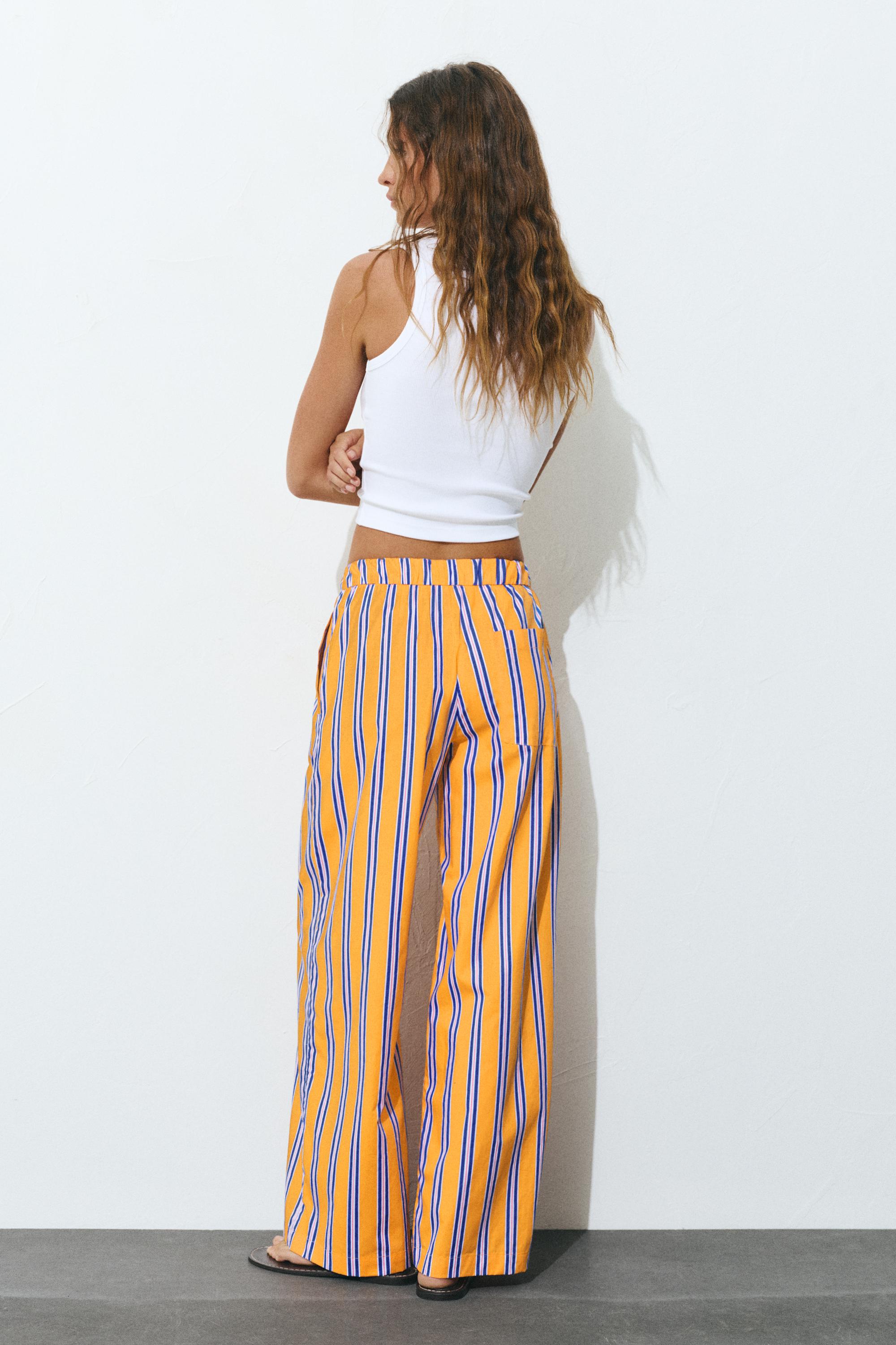 Çizgili pijama pantolon - Görsel 7