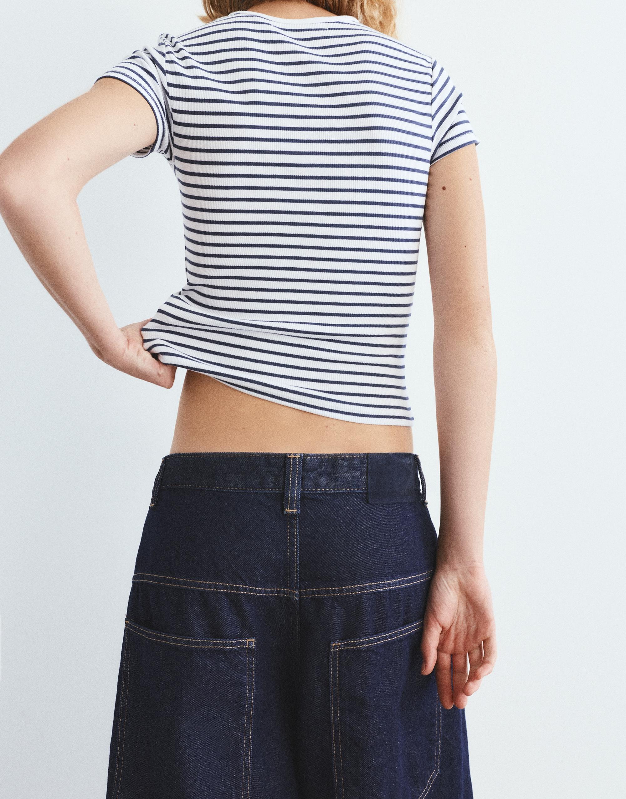 Fitilli kısa kollu t-shirt - Görsel 8