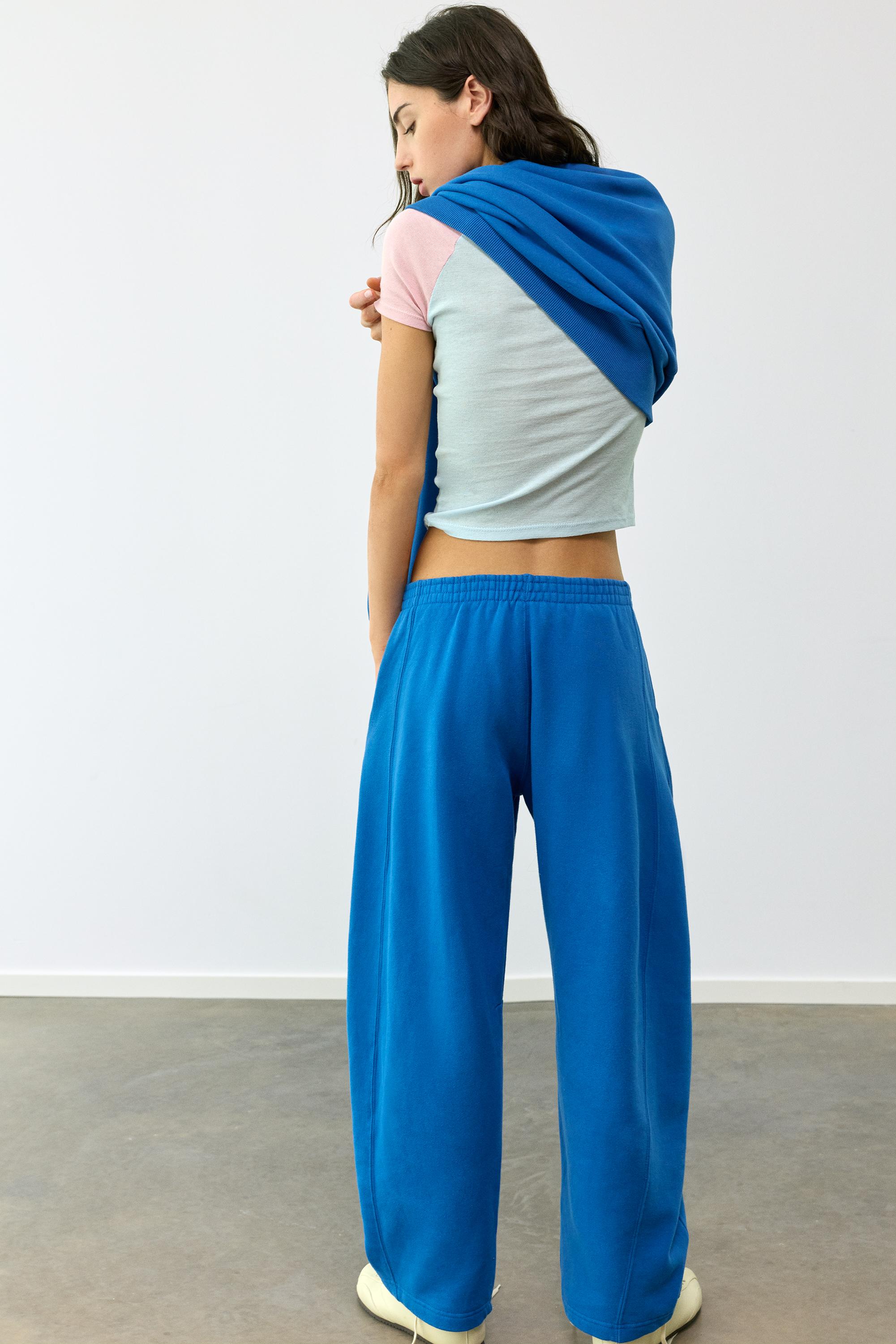 Barrel-leg joggers — Deep blue
