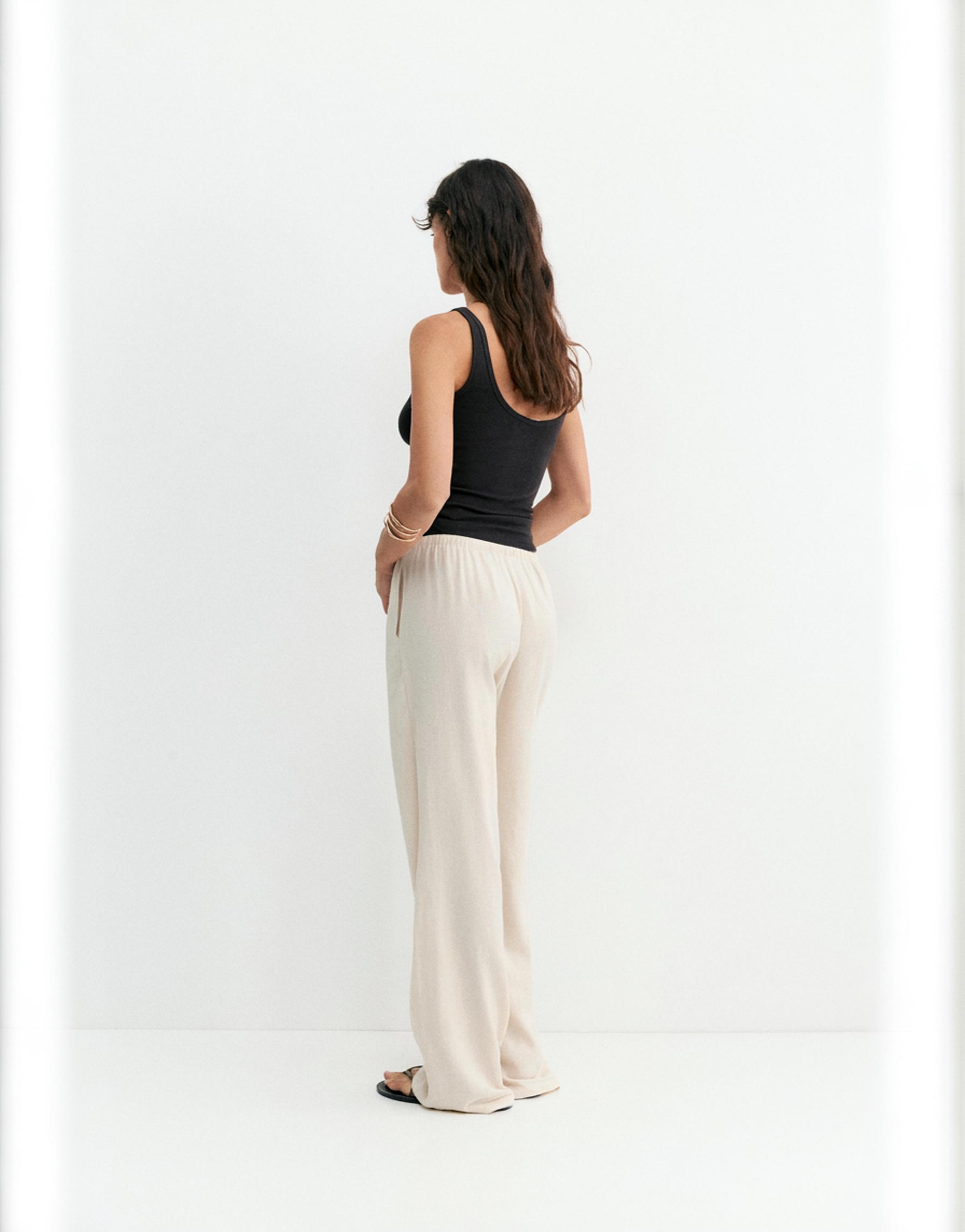 Linen blend joggers — Sand