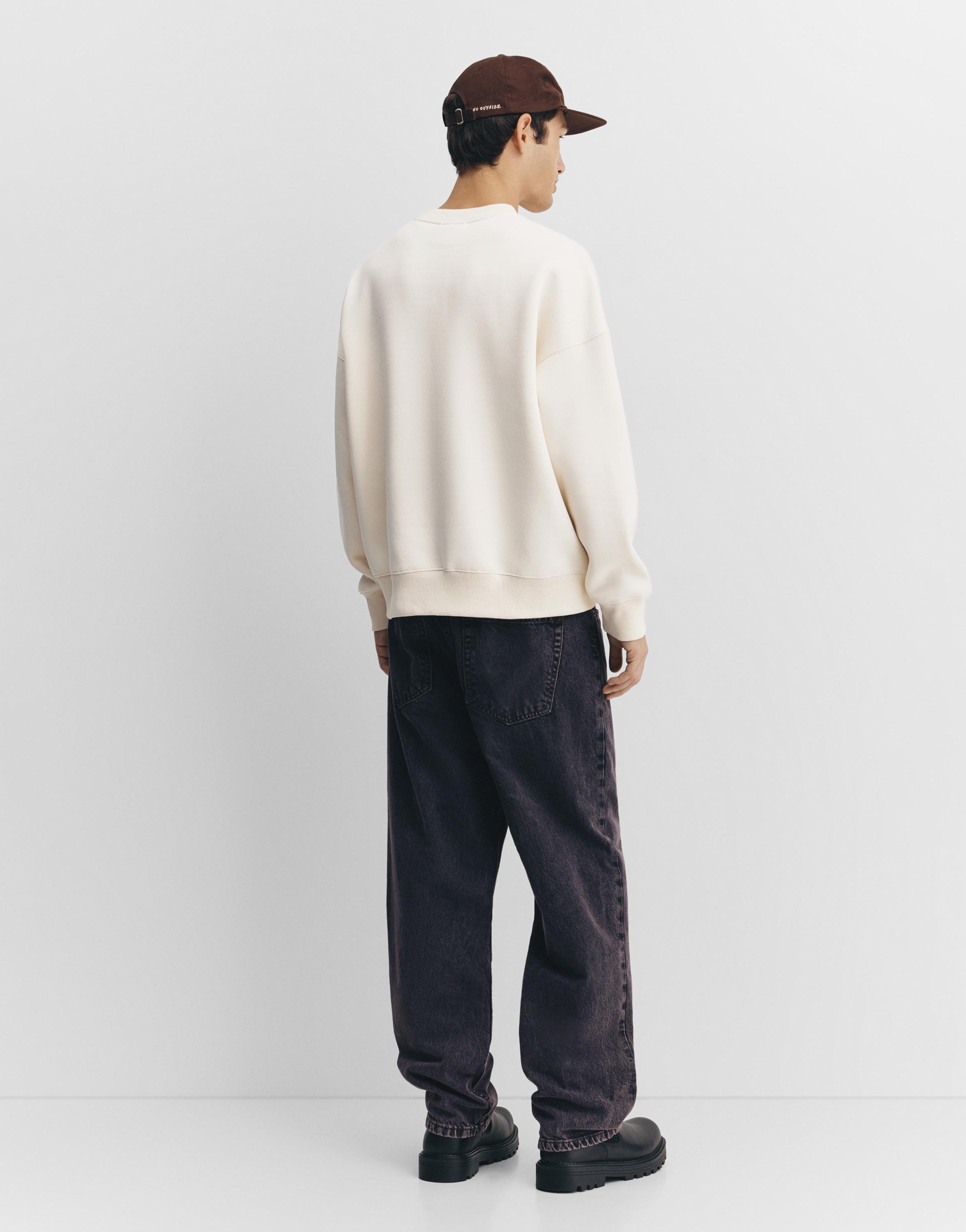 Sweatshirt with embroidered graphic slogan — Off white