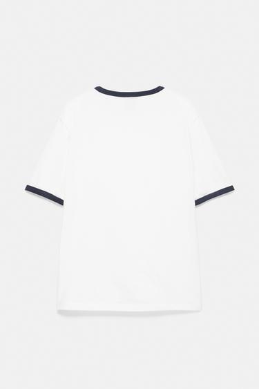 Contrast trim T-shirt — Off white 6