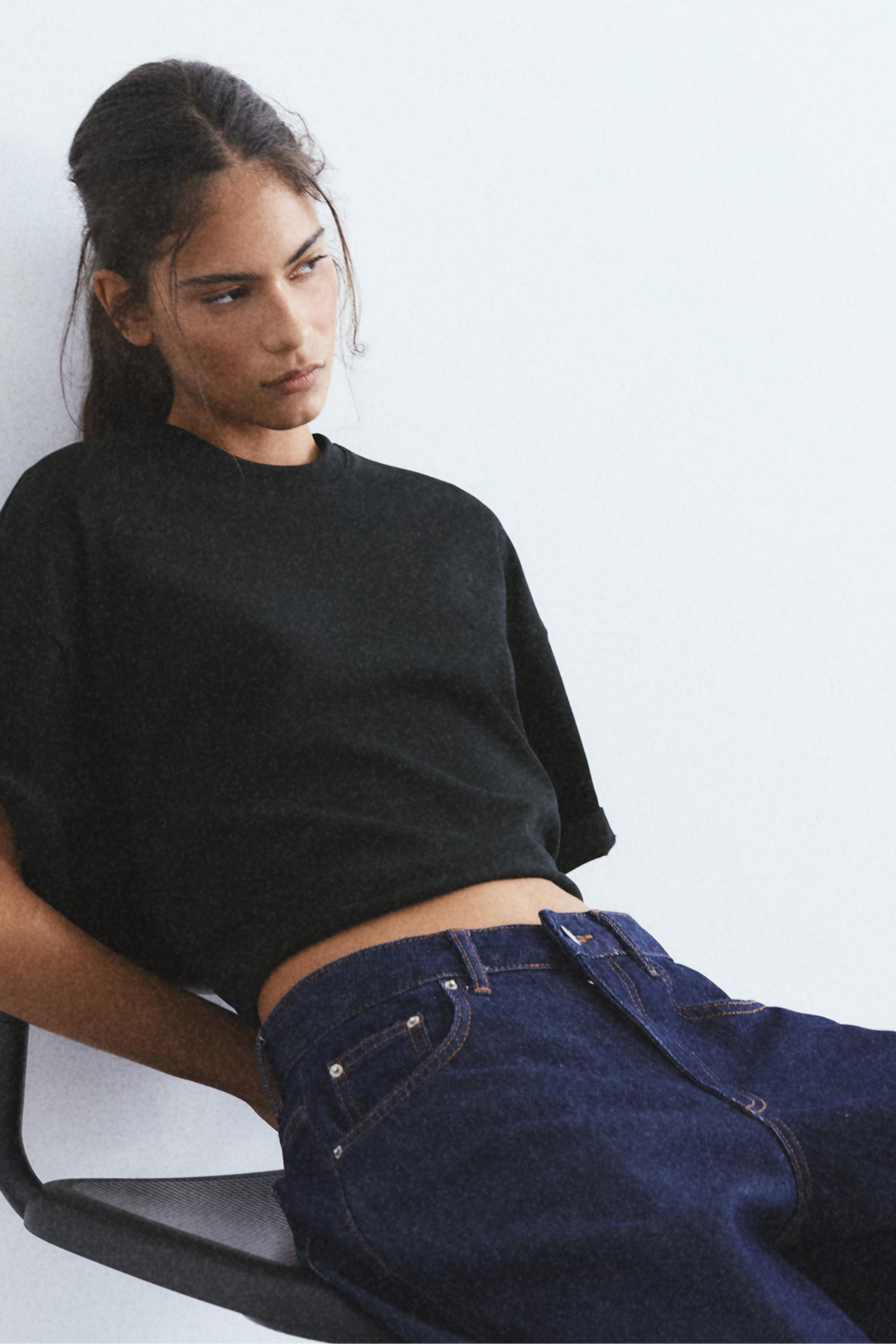 Kısa kollu kutu kesim t-shirt - Görsel 98