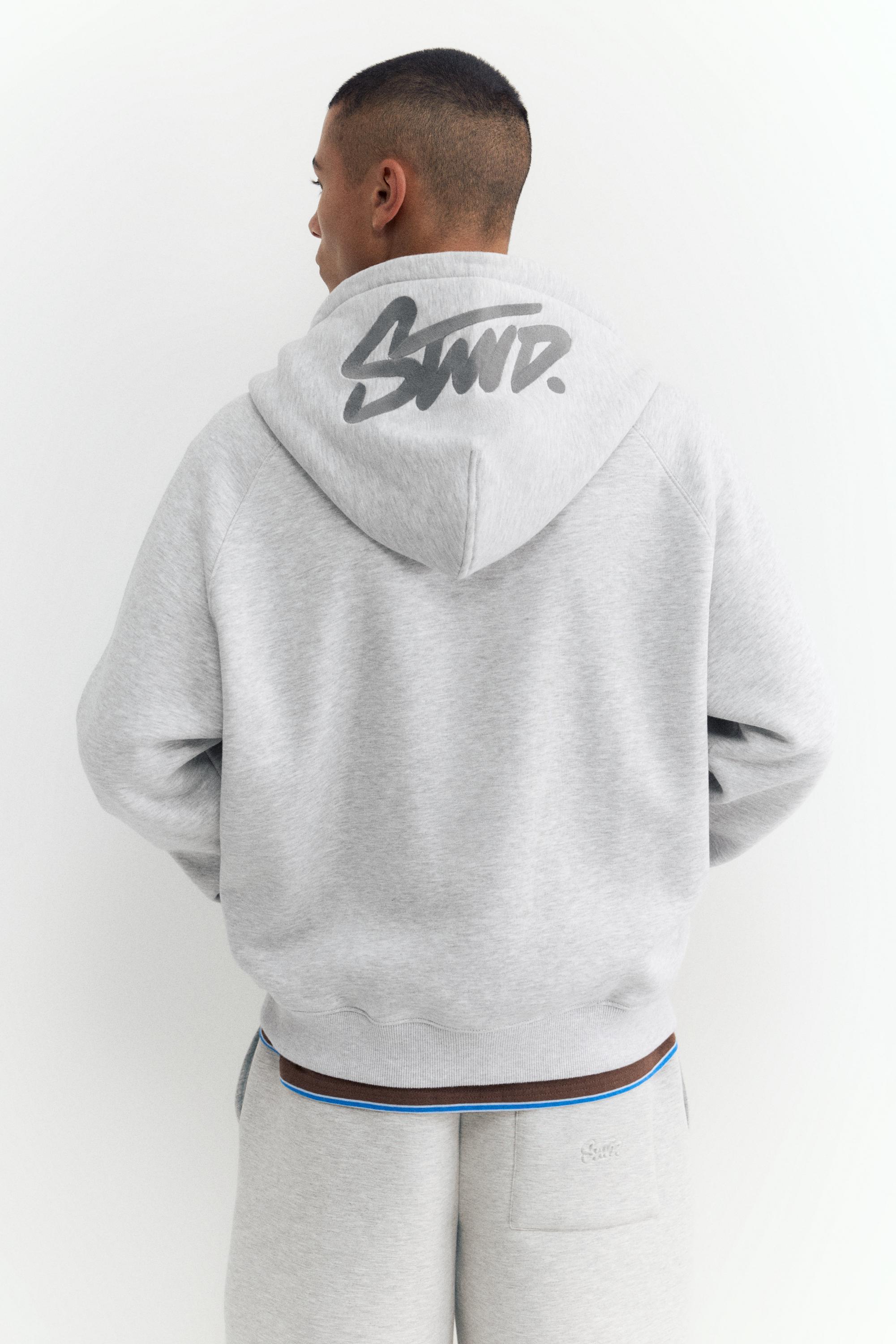 STWD zip-up hoodie — Grey marl