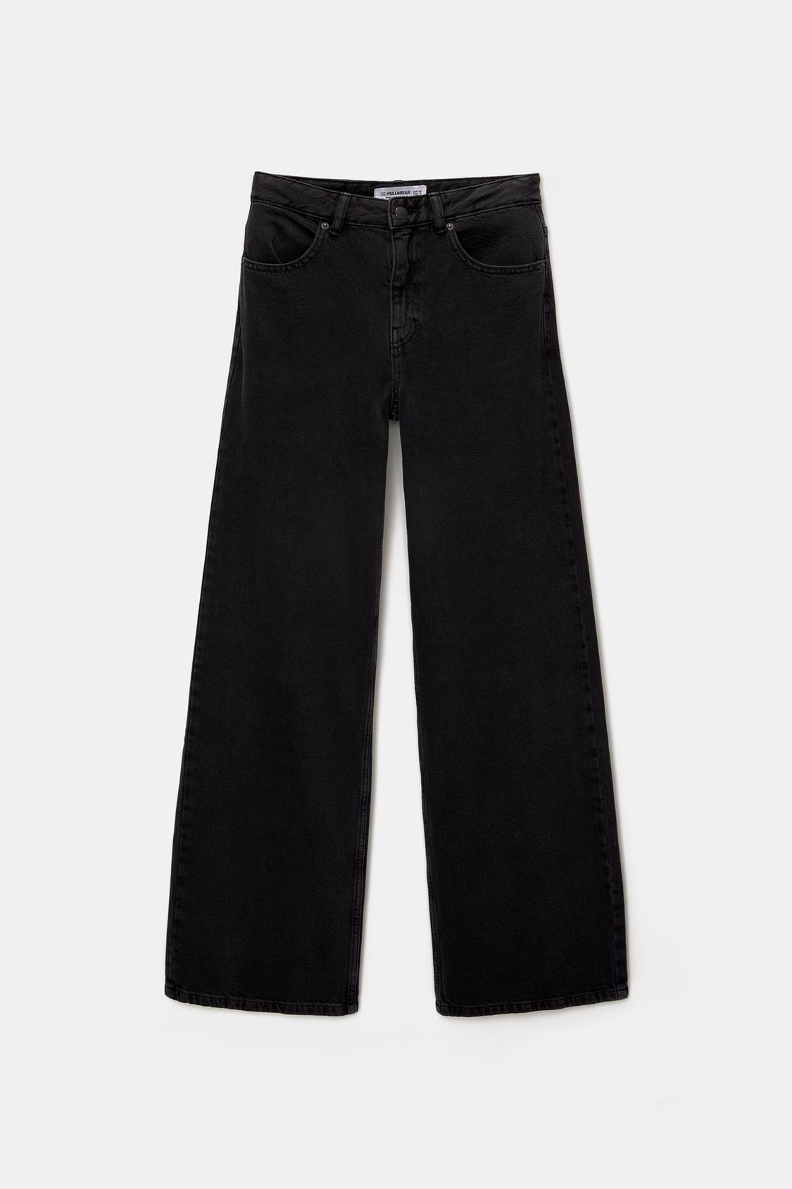 Tiro Alto Vaqueros Campana Pull And Bear Wide Leg Pantalones