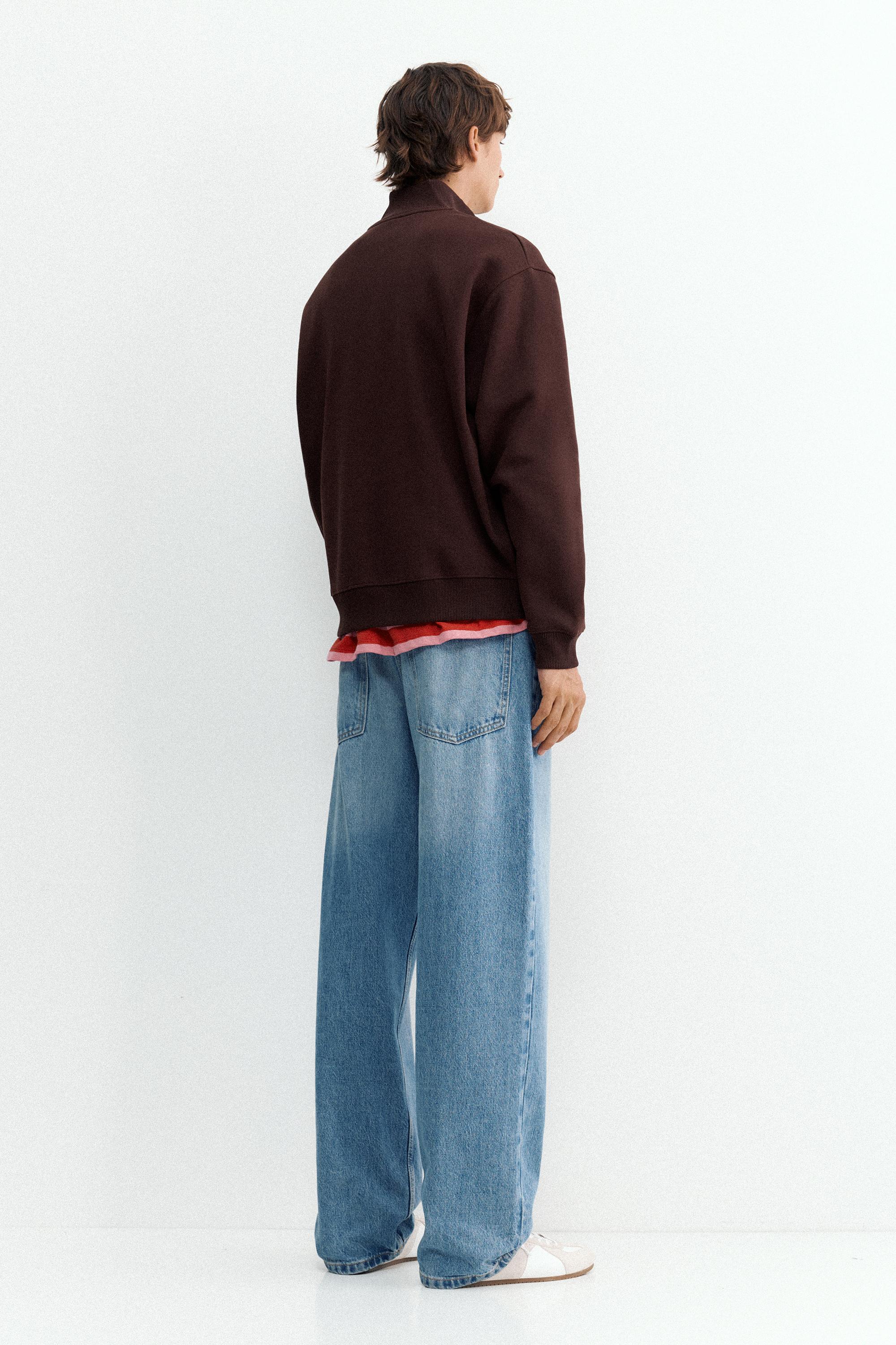 Quarter-zip sweatshirt — Brown