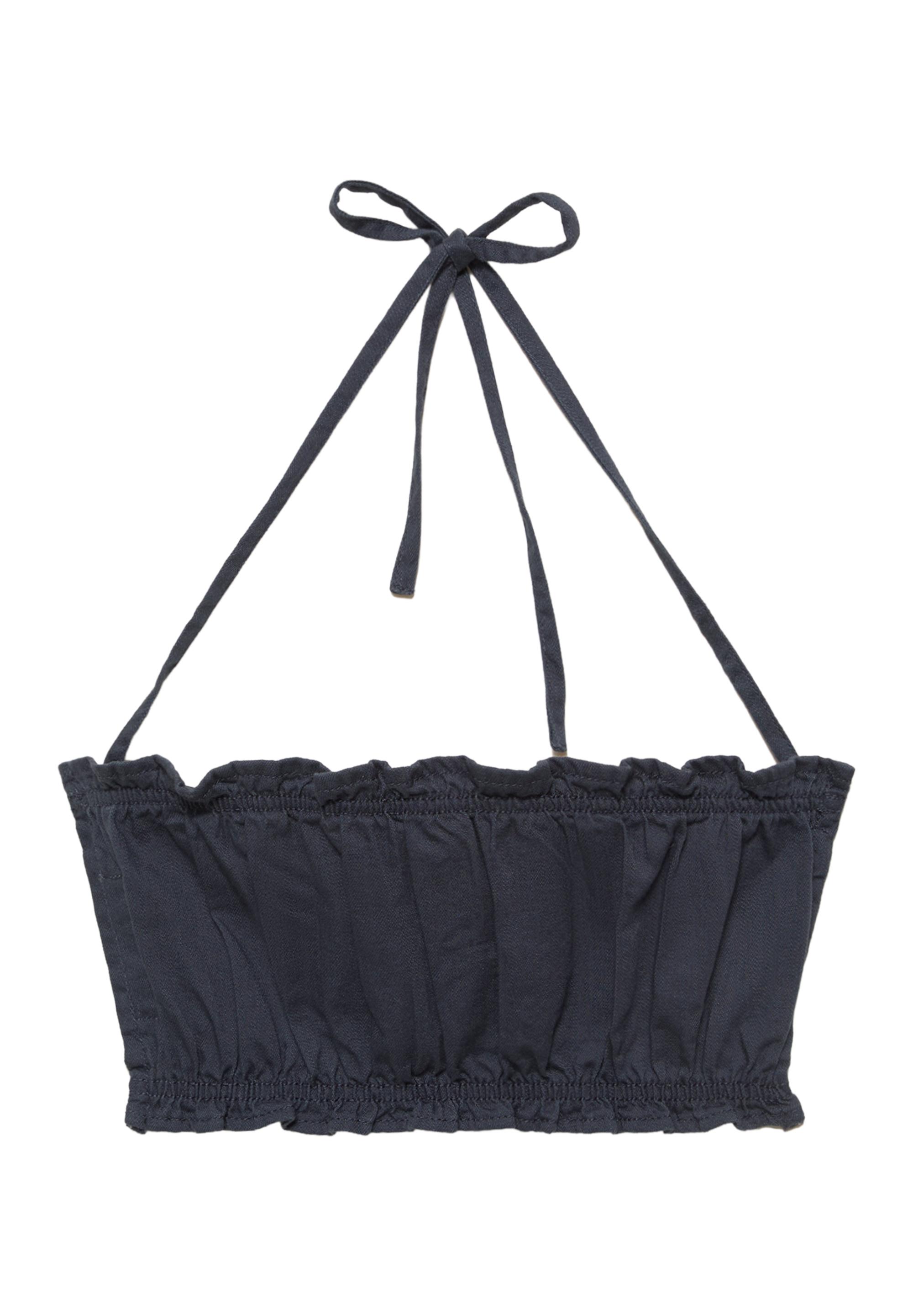 Gathered strappy top — Grey blue