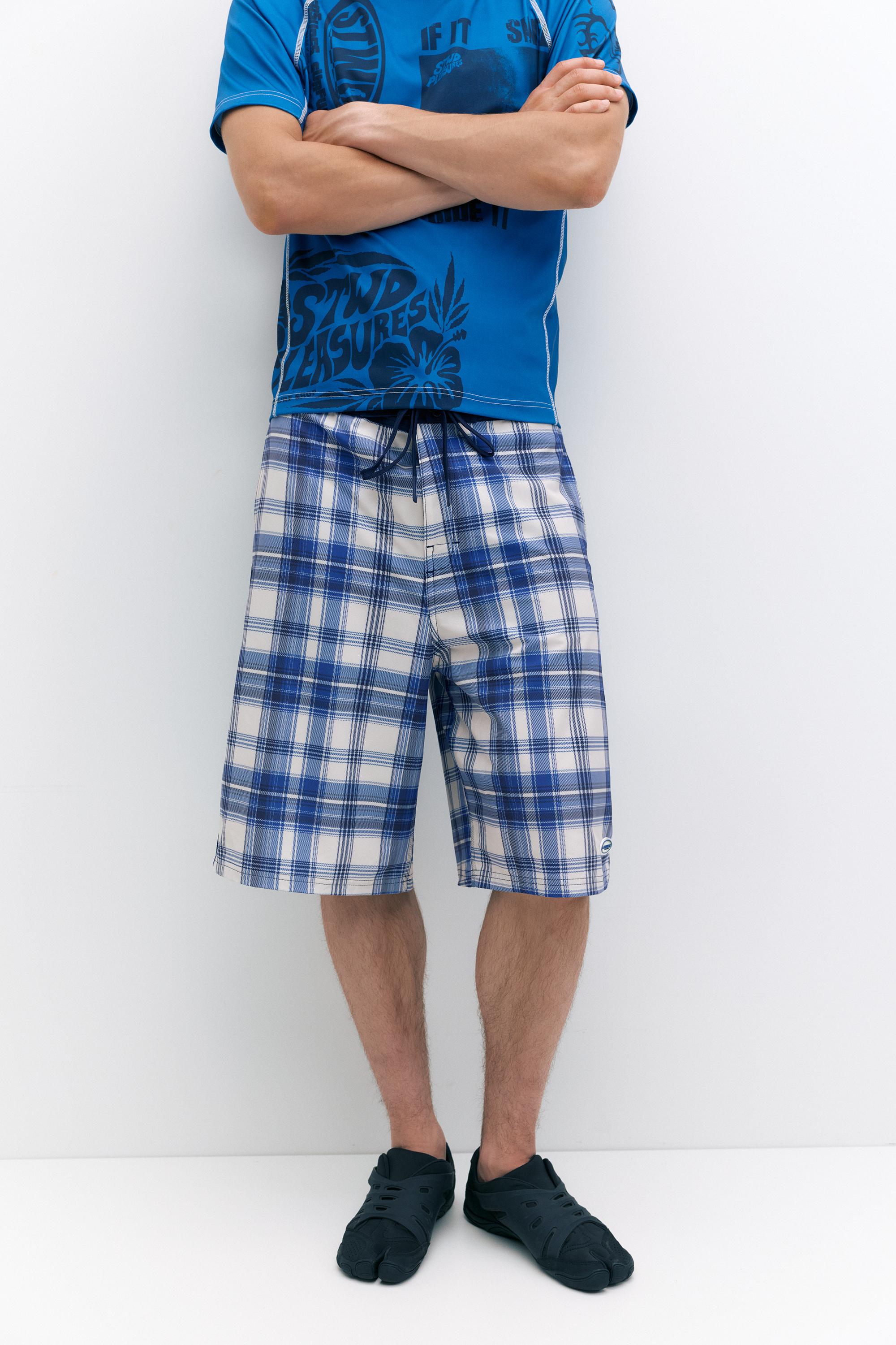 Pleasures x STWD swim shorts — Blue