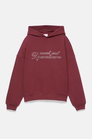 Sweatshirt with hood and rhinestone graphic — Maroon 5