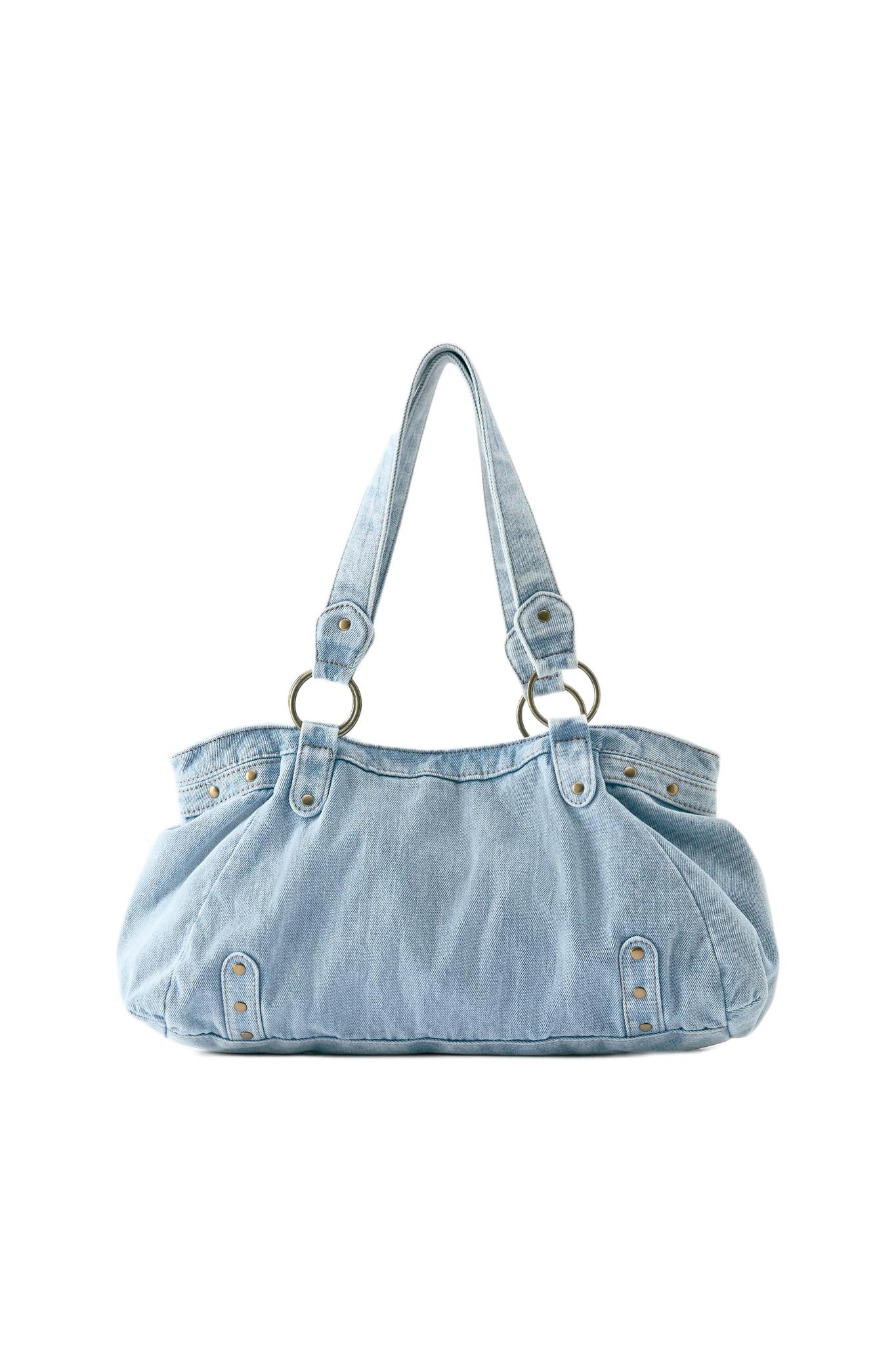 Pull&Bear Halkalı denim tote çanta görsel 8