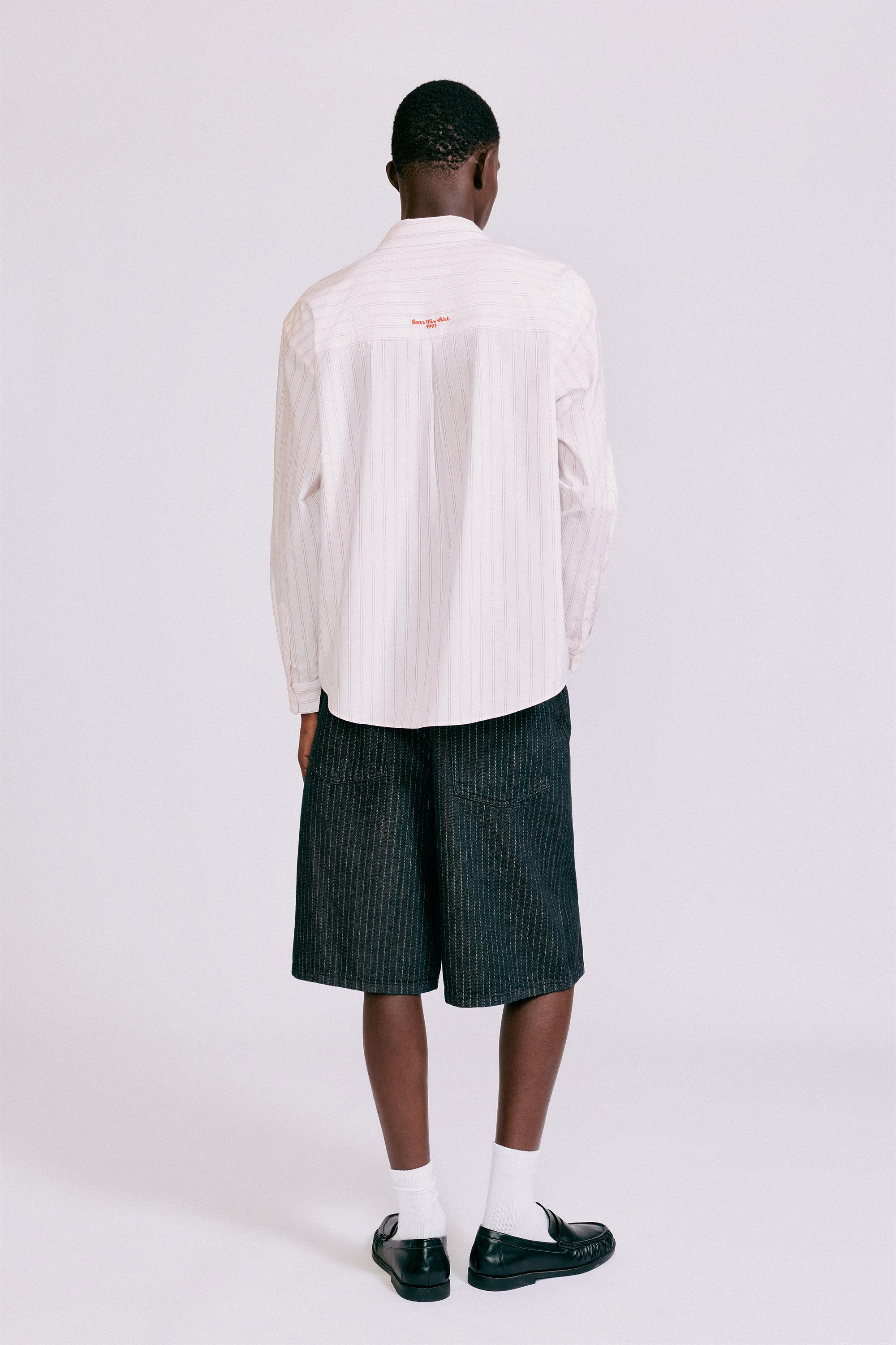 Striped long sleeve shirt — Rose pink
