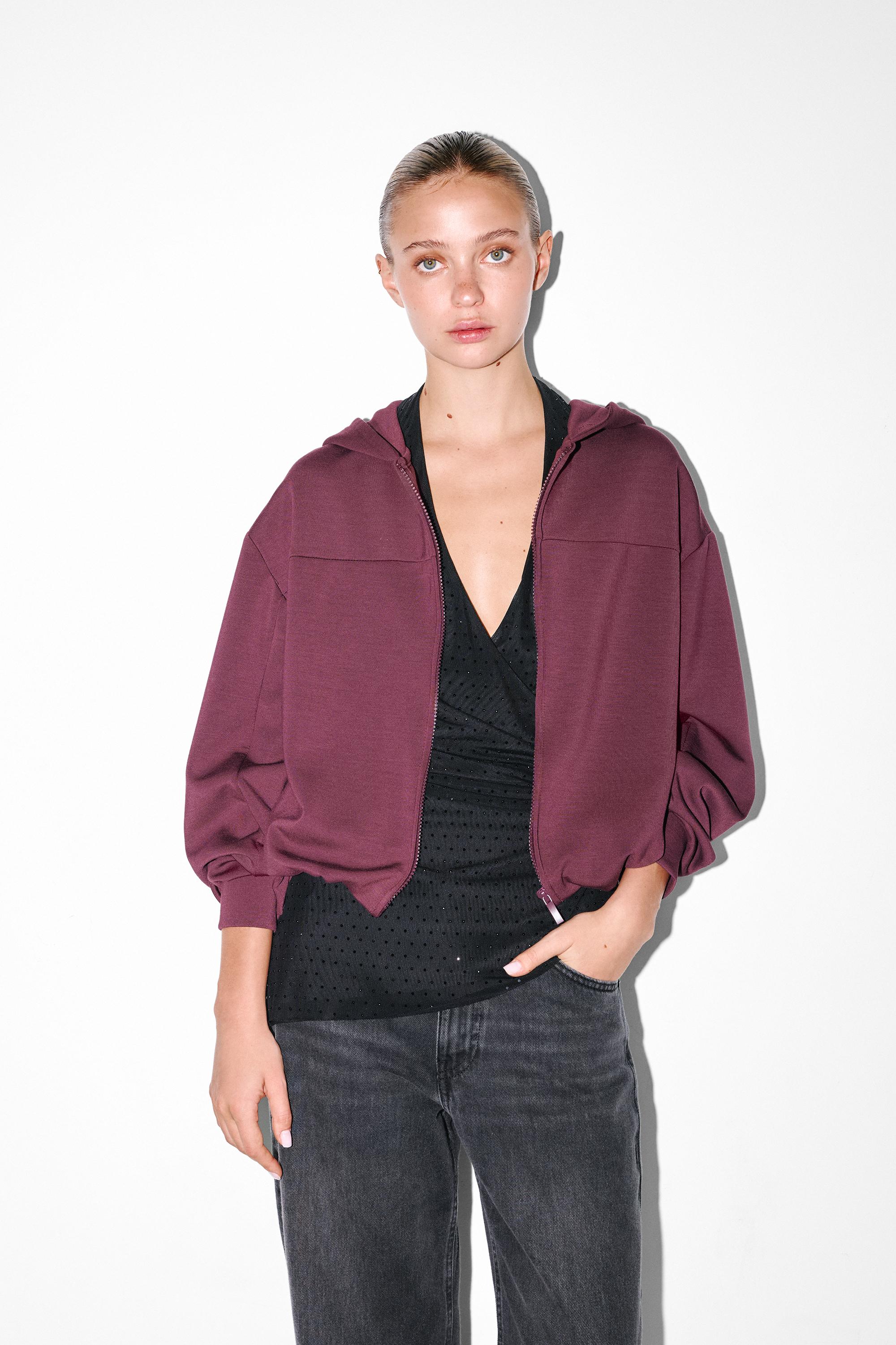 Soft touch hooded sweatshirt — Eggplant