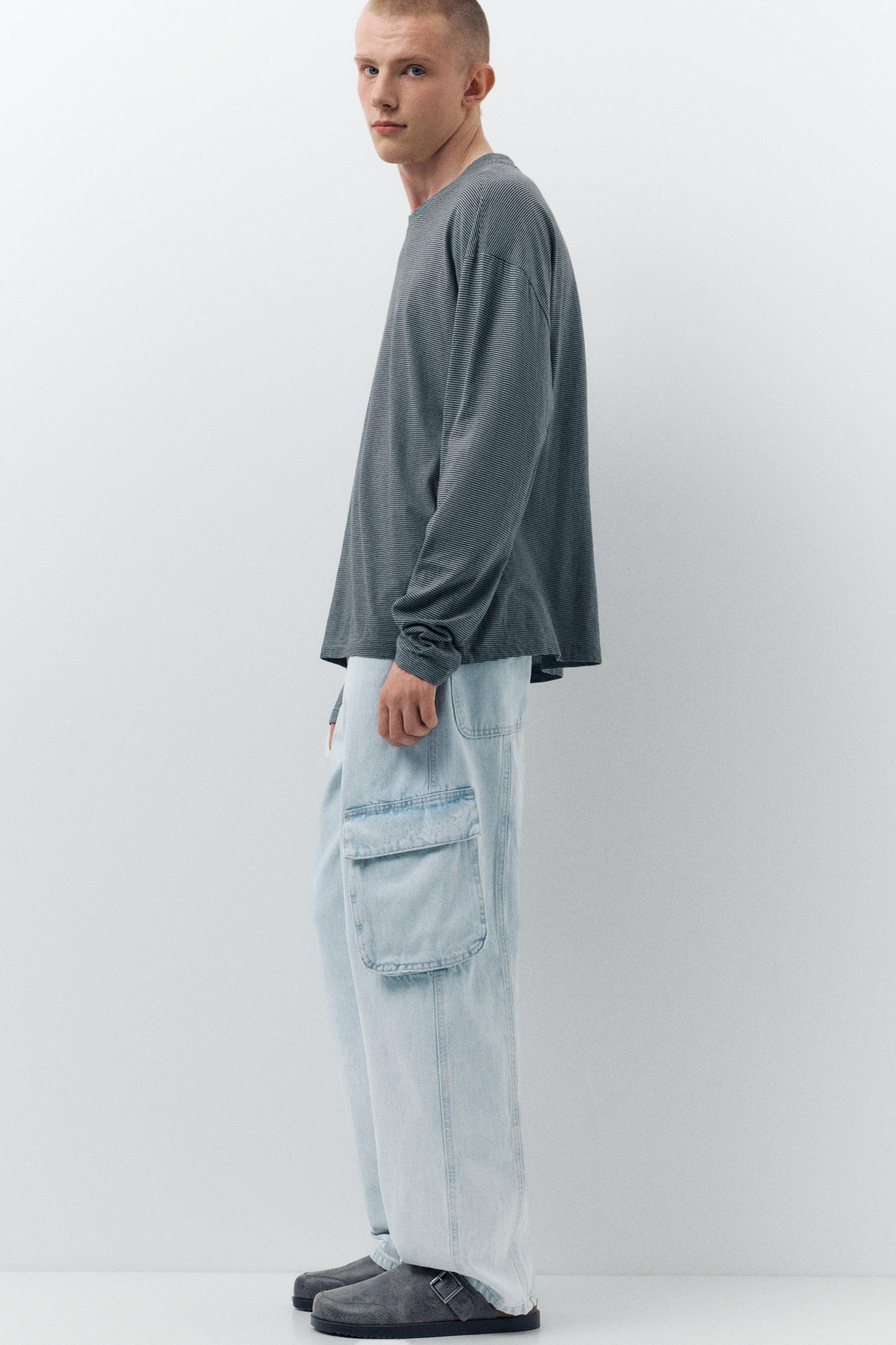 Baggy cargo jeans — Pale blue