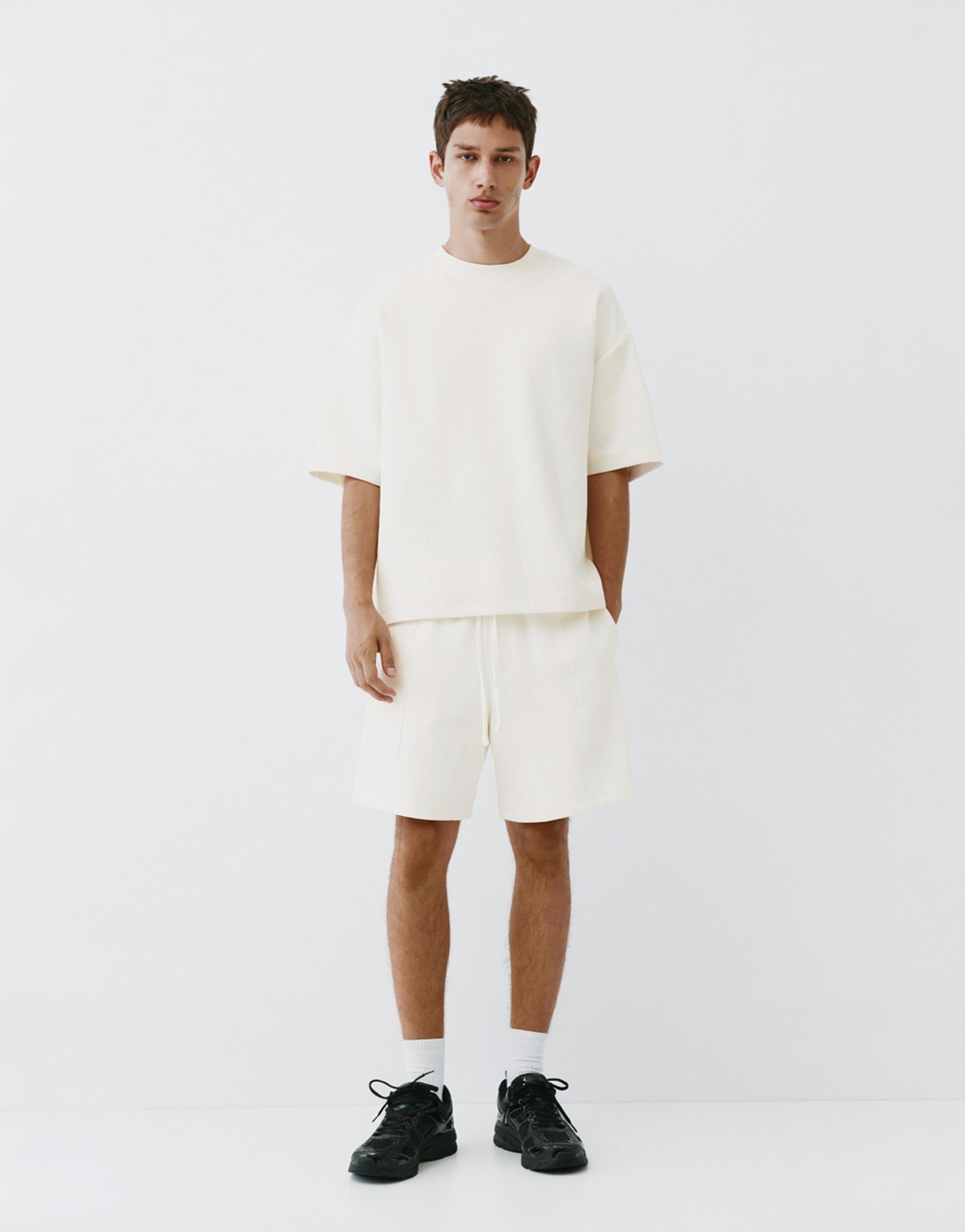 Interlock jogger Bermuda shorts — Off white
