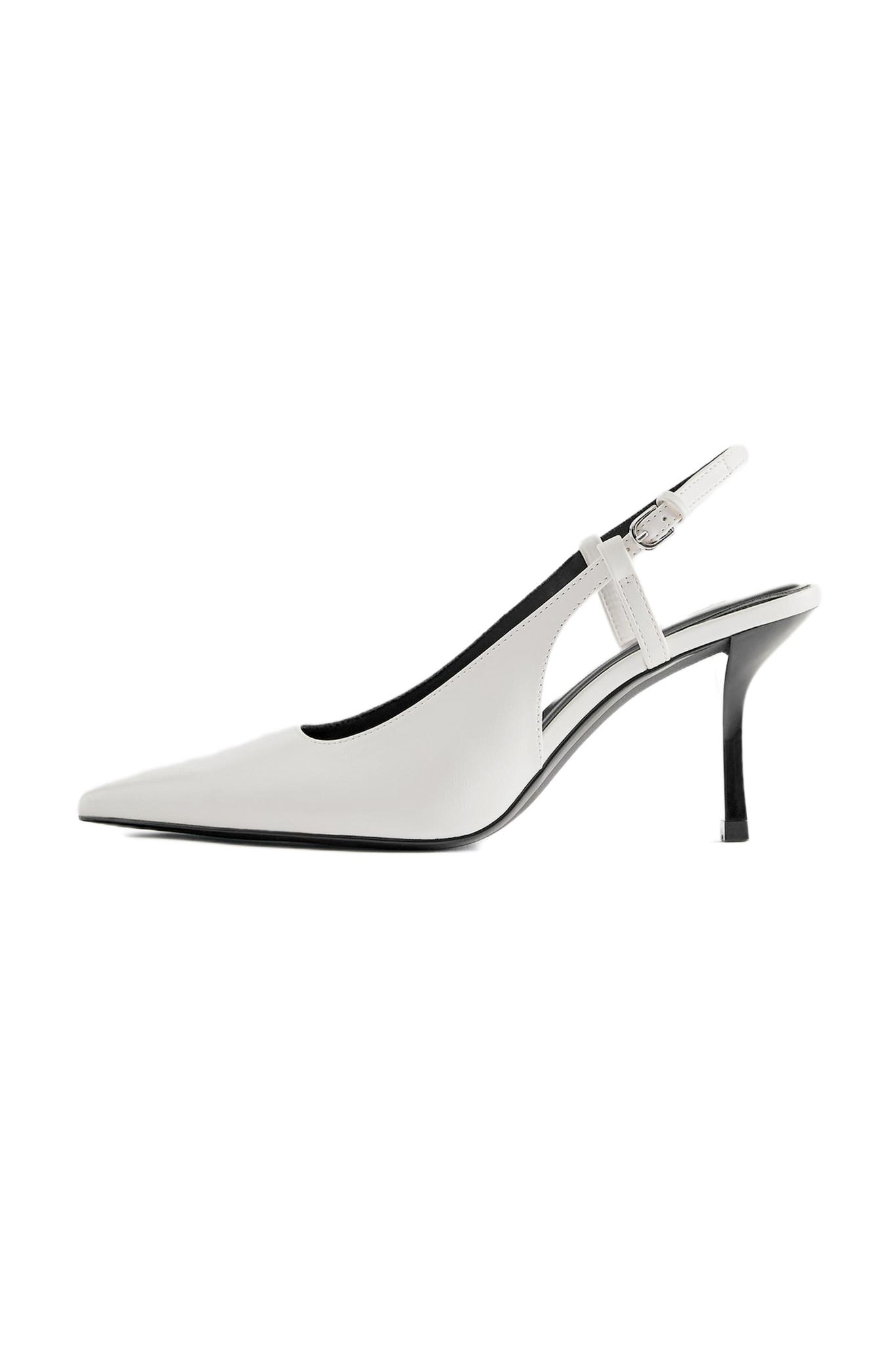 Slingback high-heel shoes — White