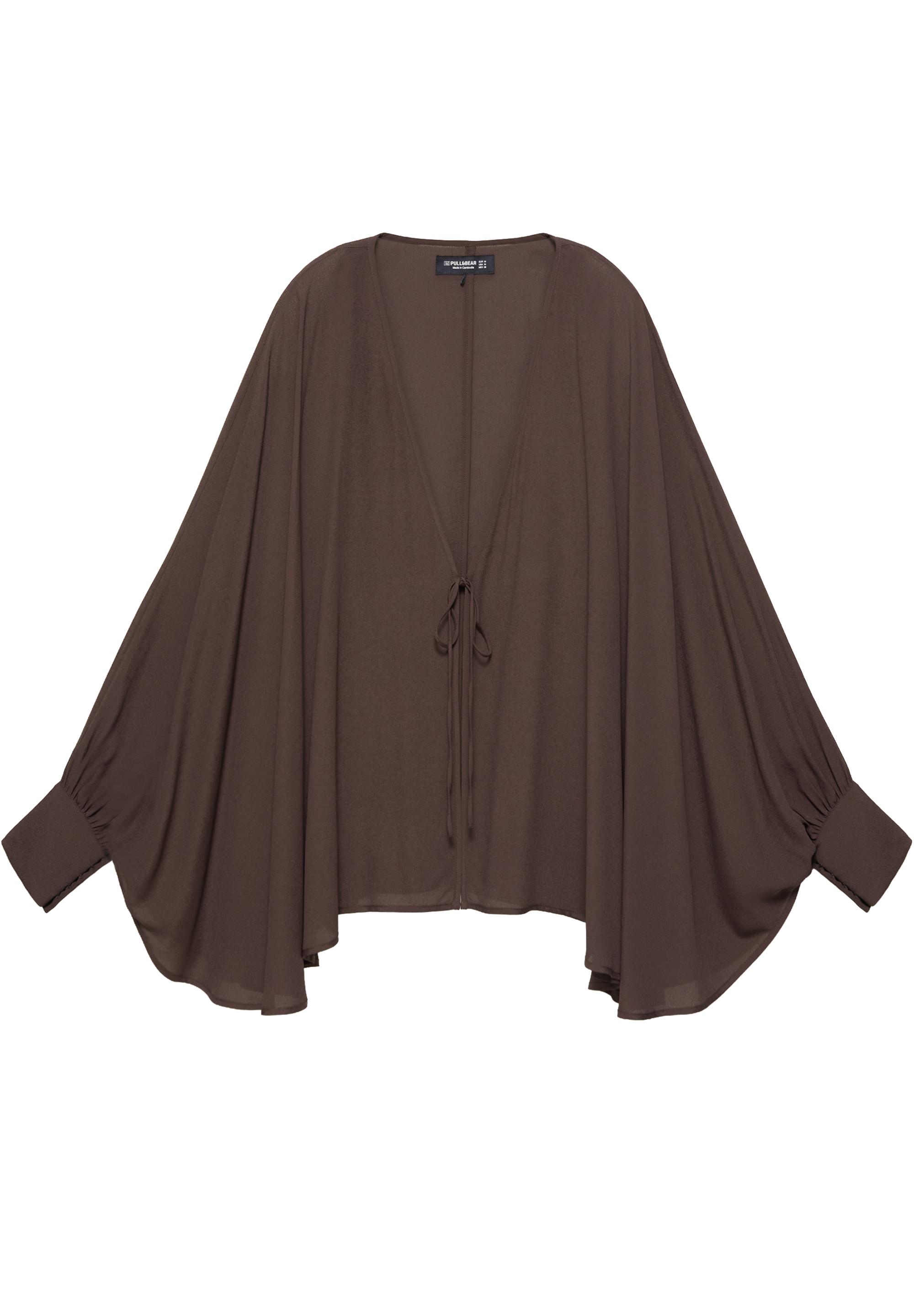 Flowing cape blouse — Chocolate