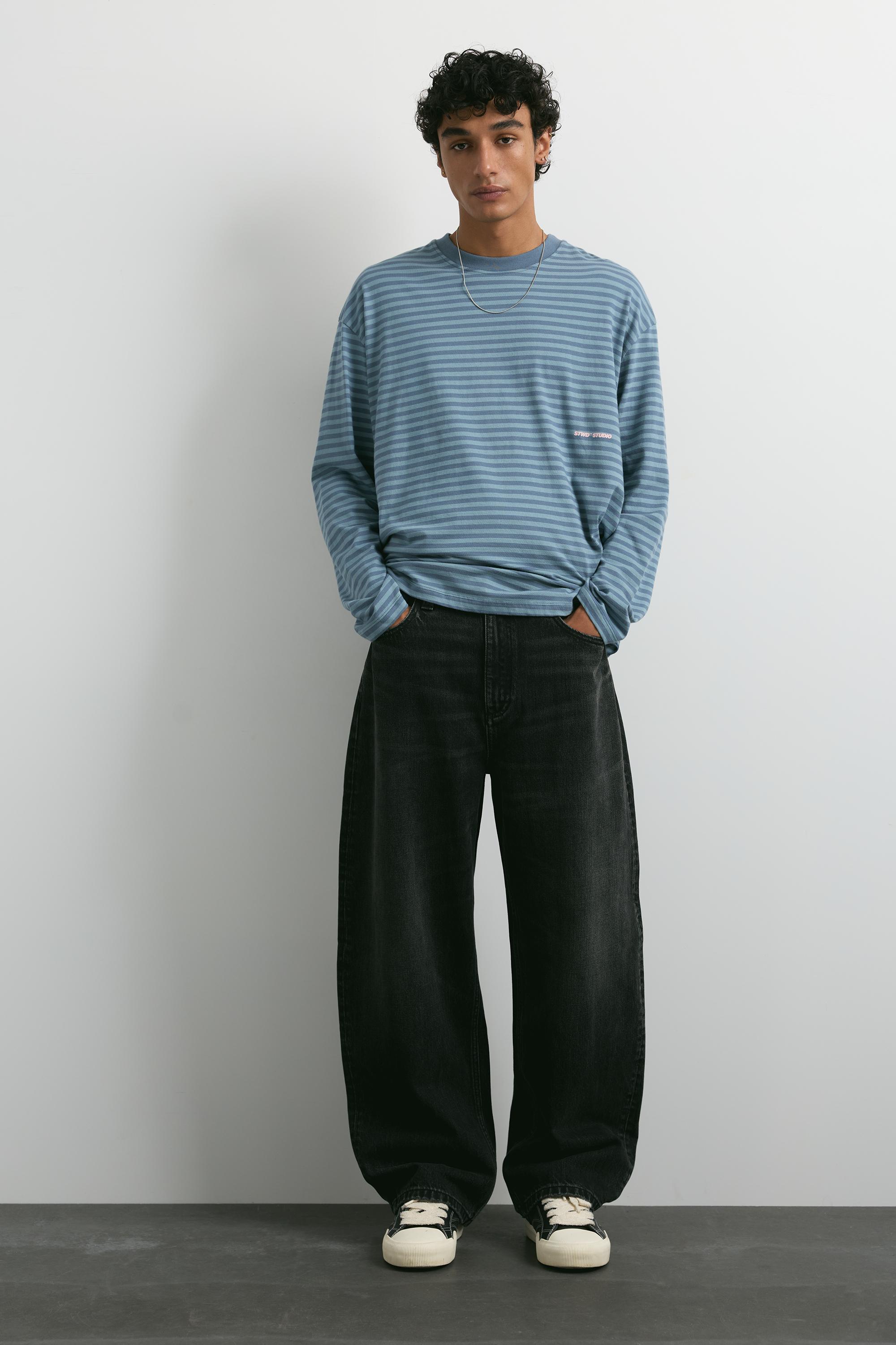 Balloon-fit baggy jeans — Faded black