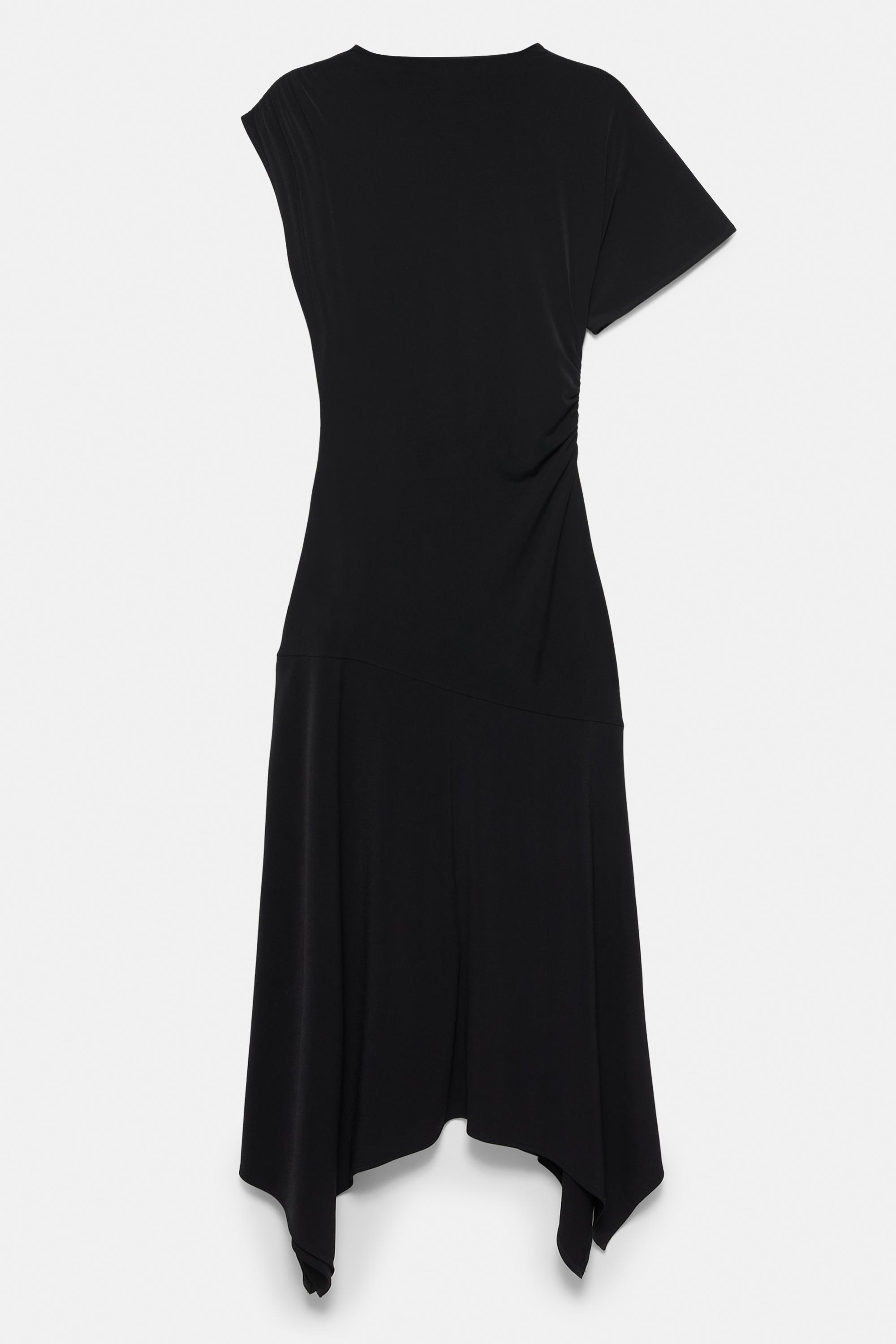 Asymmetric midi dress — Black