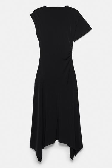 Asymmetric midi dress — Black 2