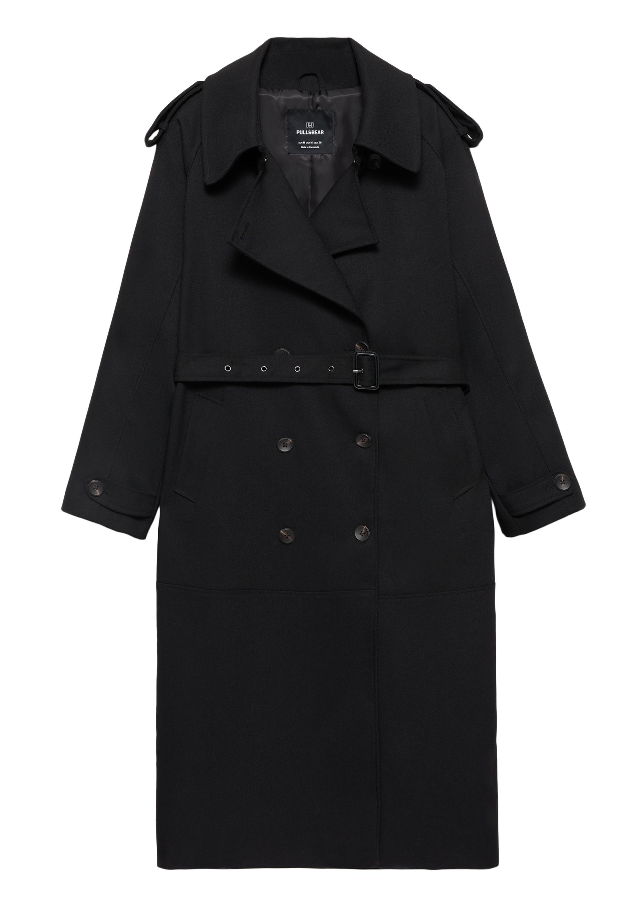 Long trench coat — Black