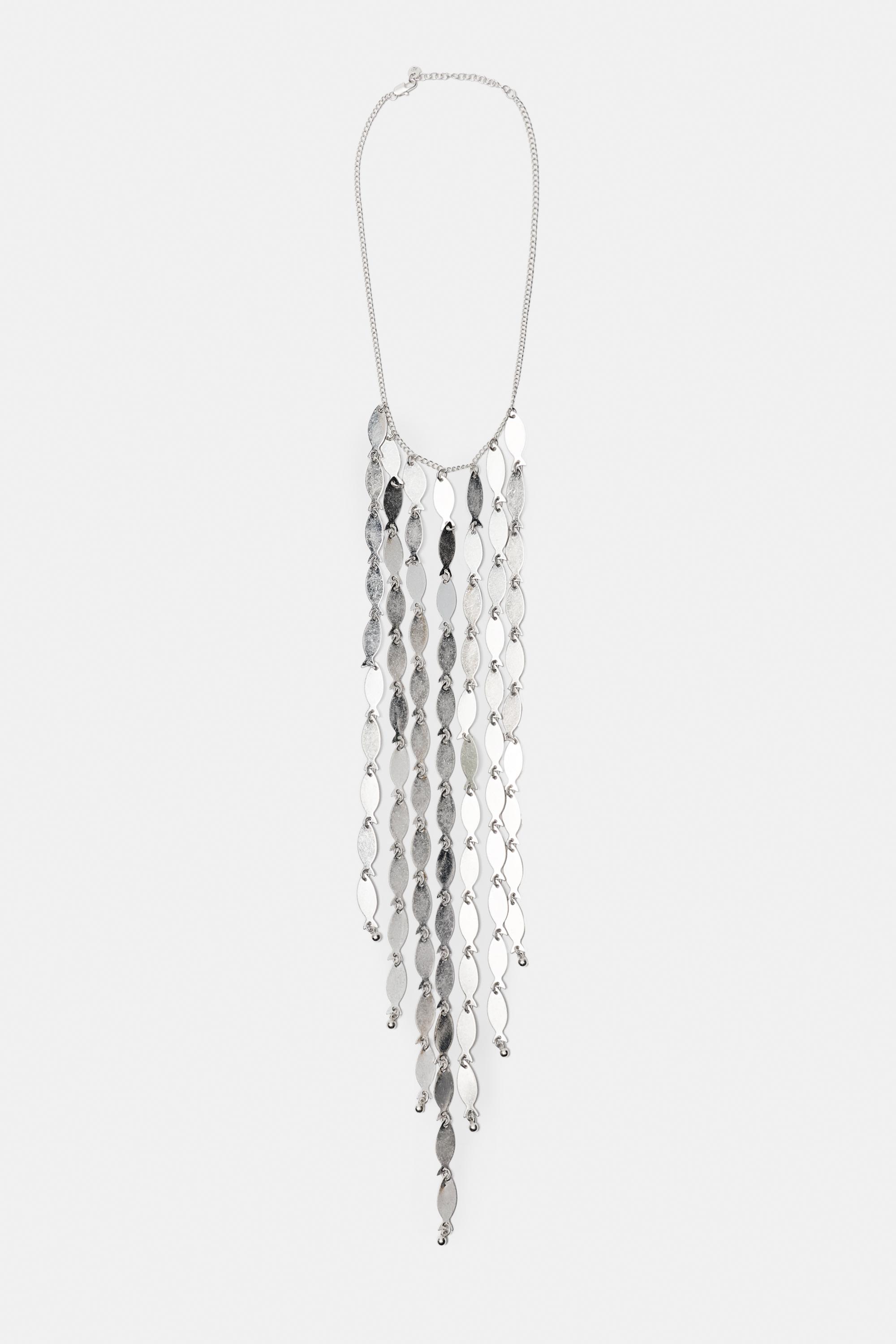 Fish drop necklace — Silver