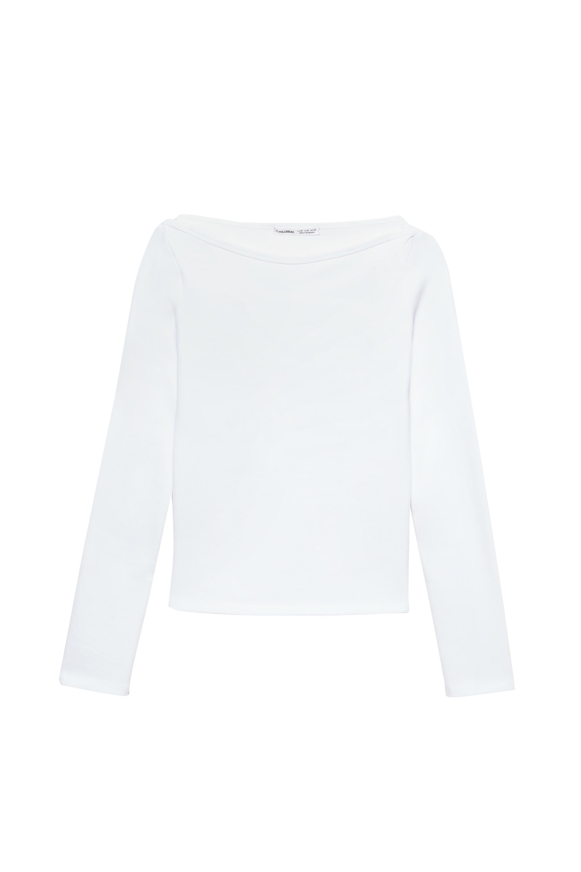 Uzun kollu geniş yaka t-shirt - Görsel 67