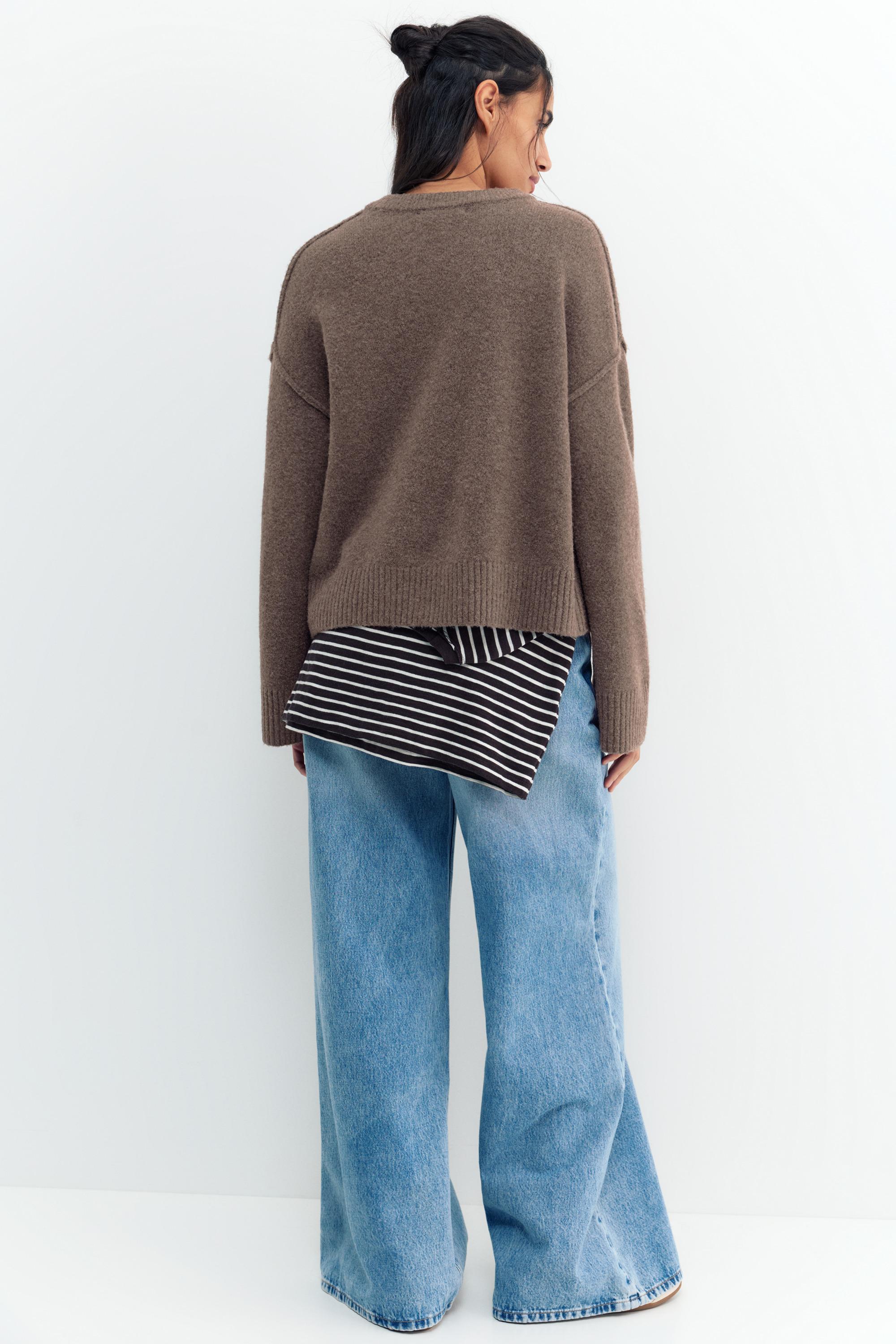 Soft knit cardigan — Brown