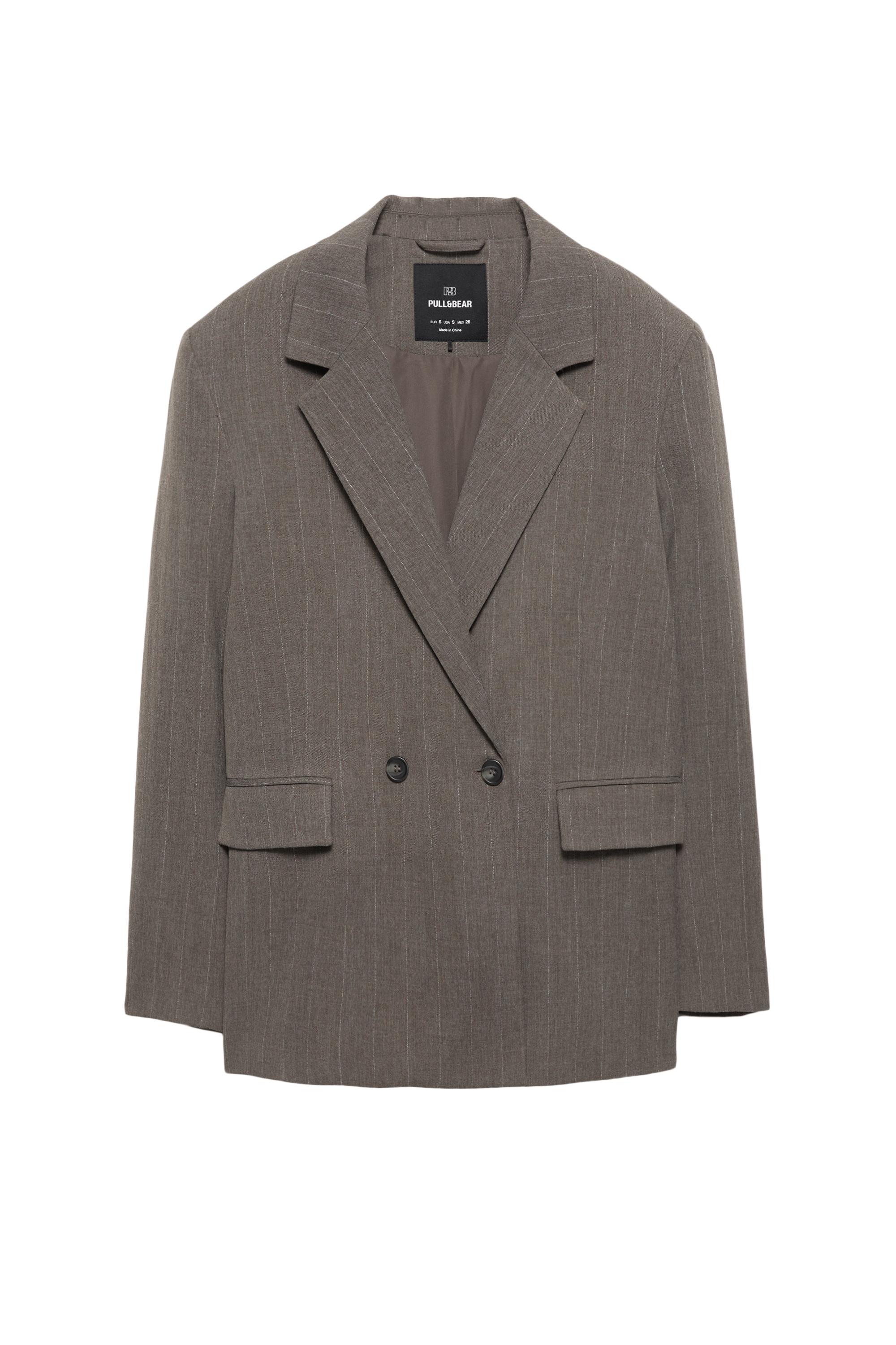 Striped double-breasted blazer