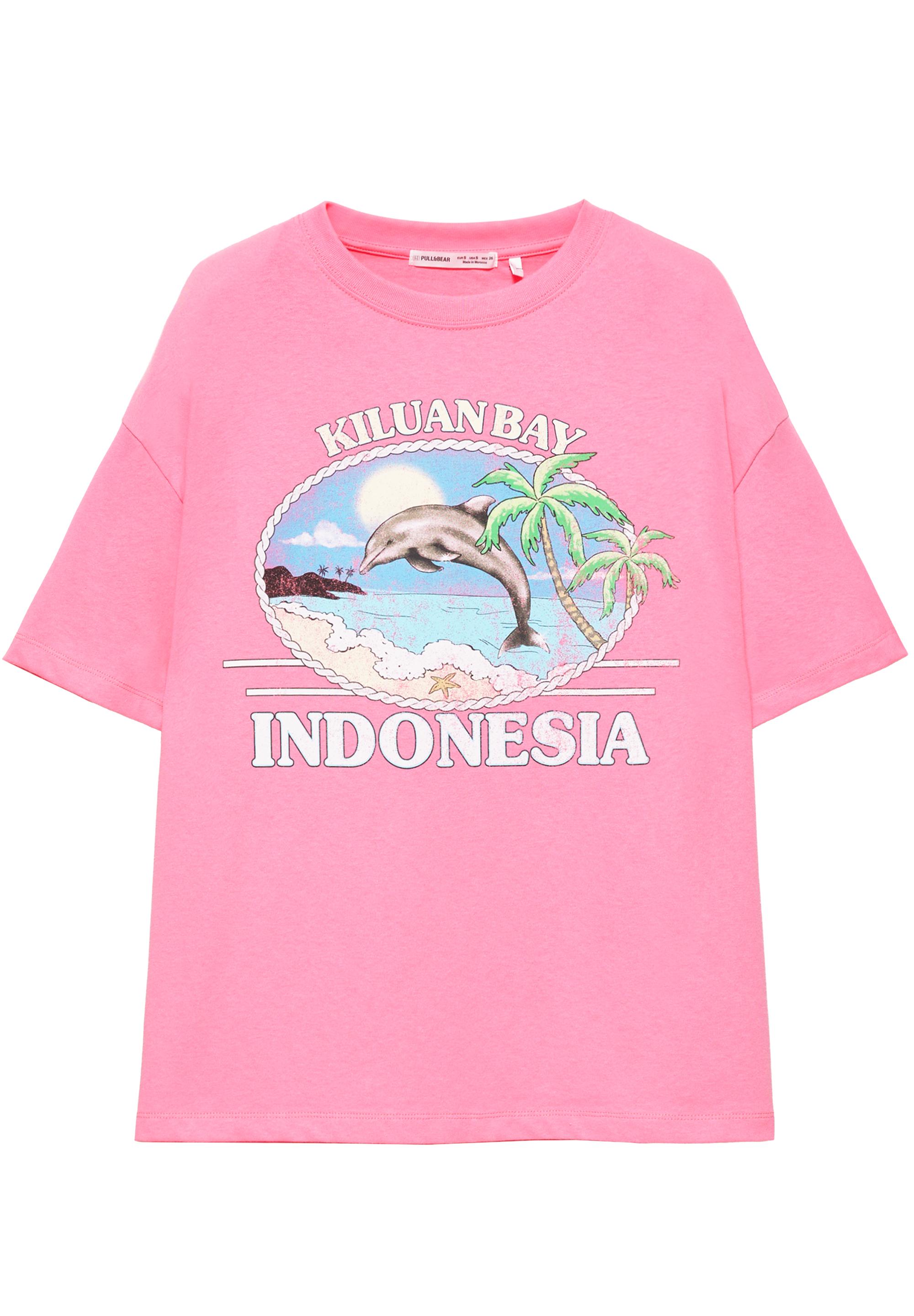 Indonesia dolphin graphic T-shirt — Pink