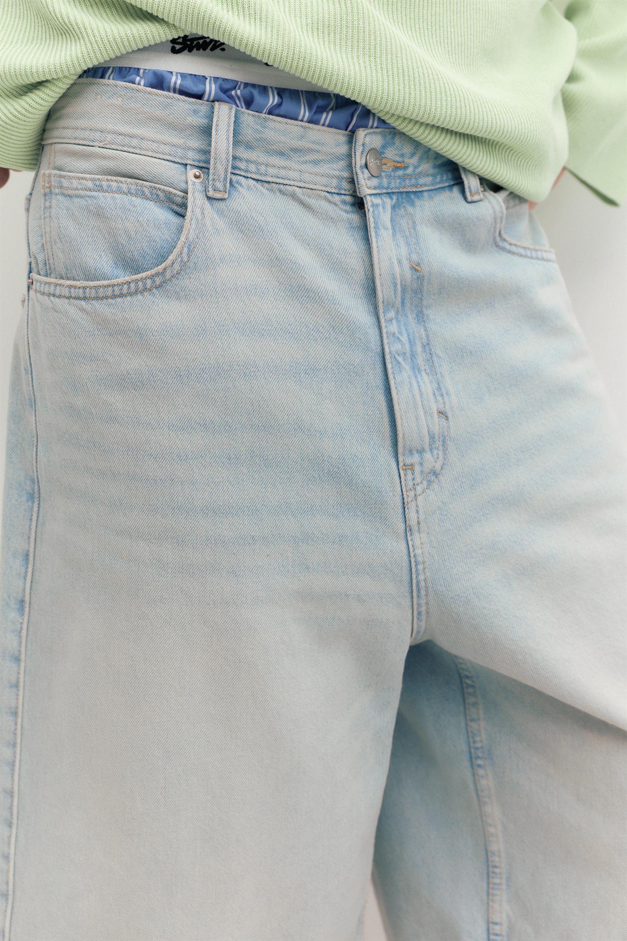 STWD skater denim Bermuda shorts — Pale indigo